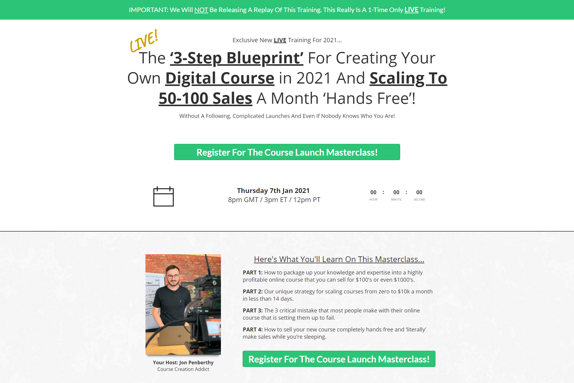 Jon Penberthy – Course Launch Bootcamp