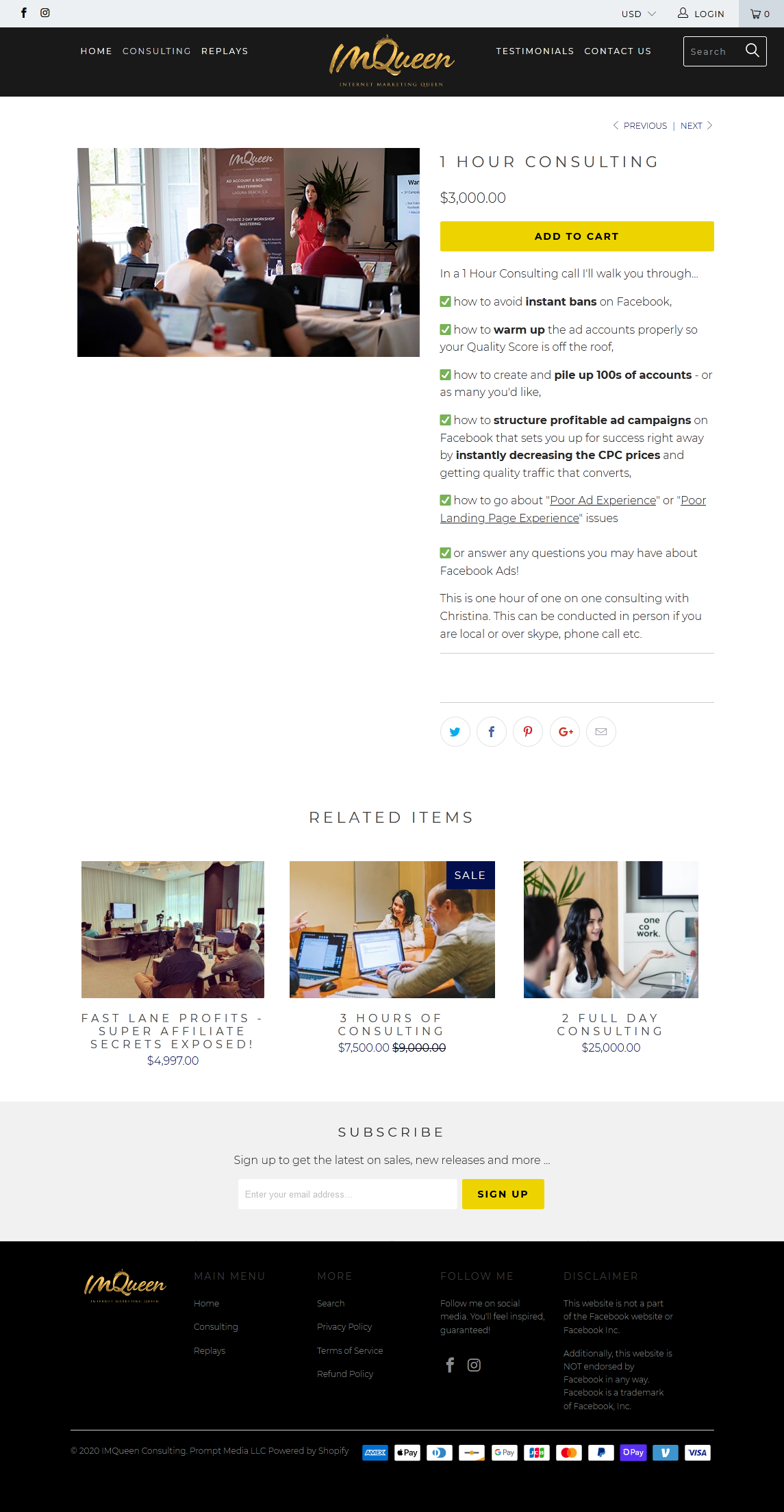 1 Hour Consulting - IMQueen Consulting