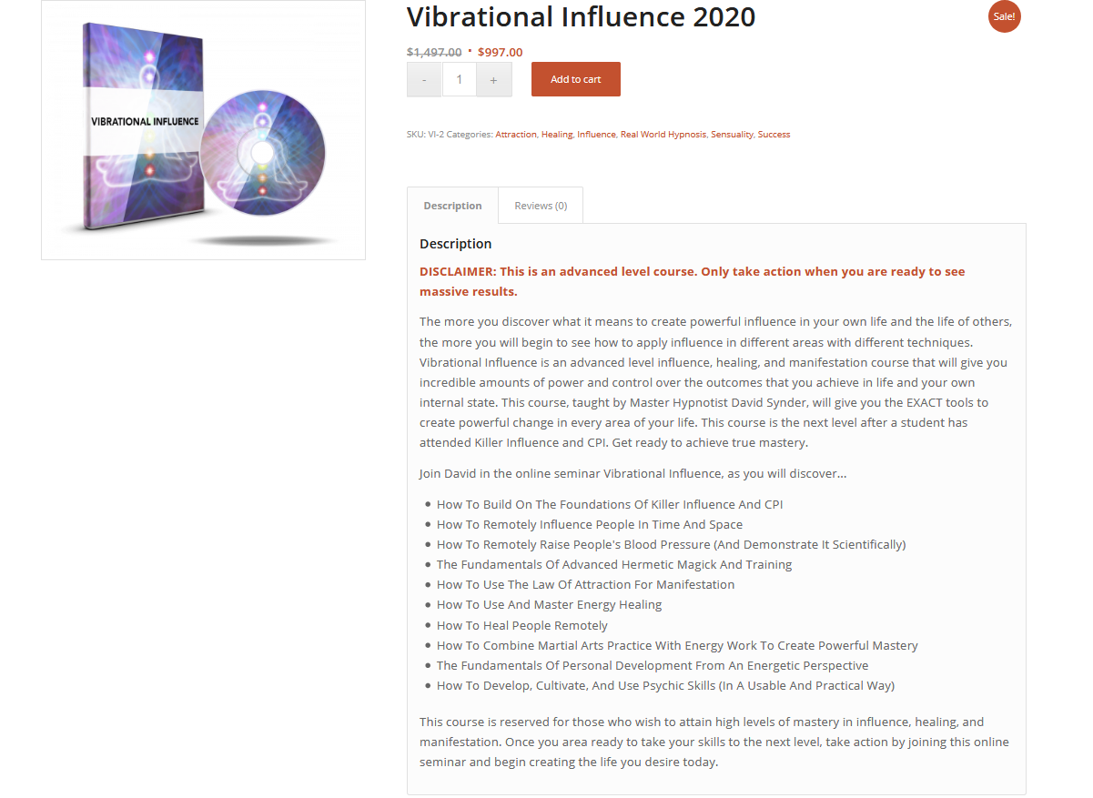 David Snyder - Vibrational Influence 2020