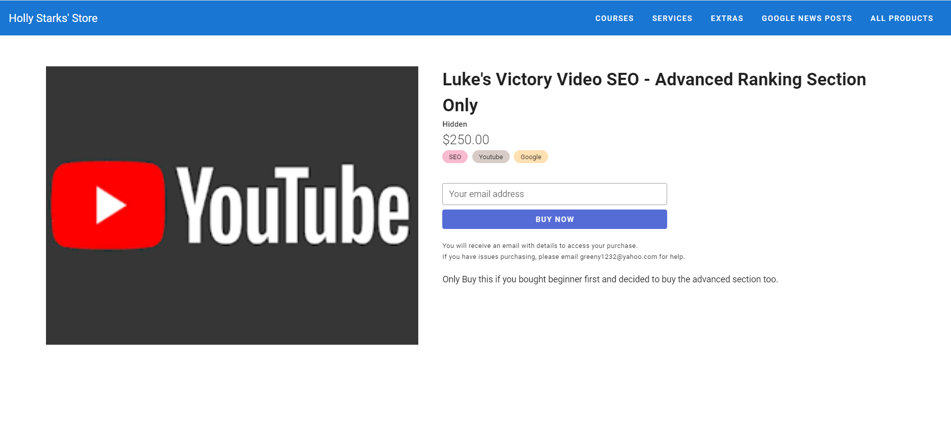 Holly Starks – Luke's Victory Video SEO - Advanced Ranking