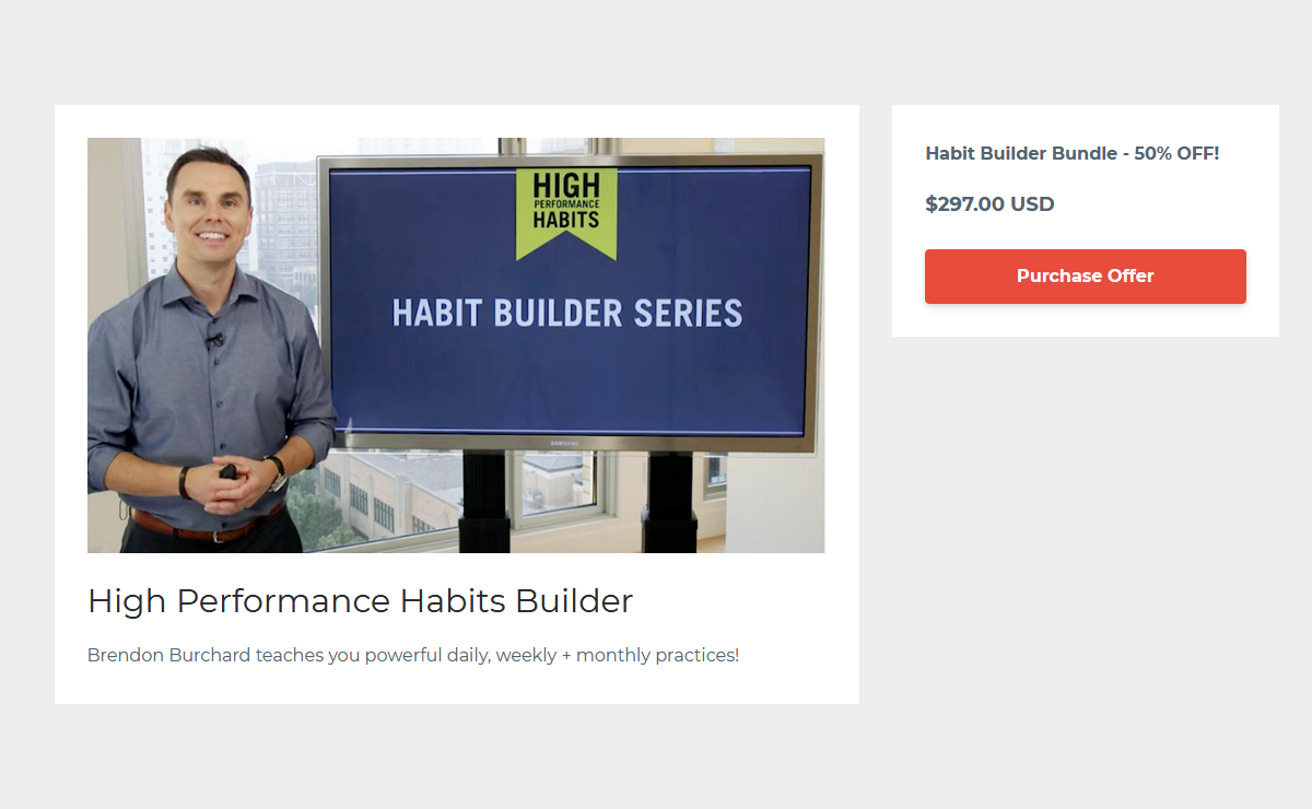 Brendon Burchard – Habit Builder Series