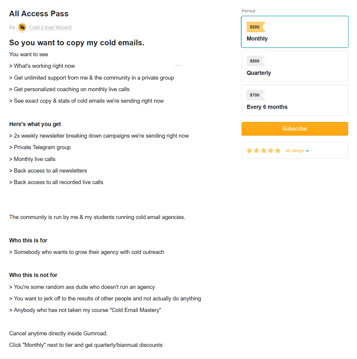 Cold Email Wizard - All Access Pass Monthly