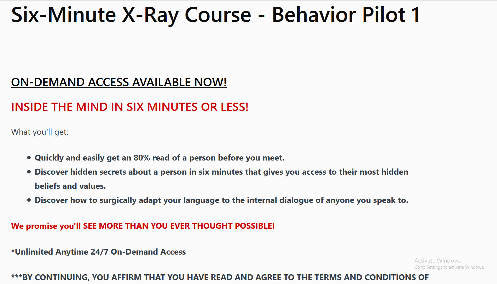 Six-Minute X-Ray Course – Behavior Pilot
