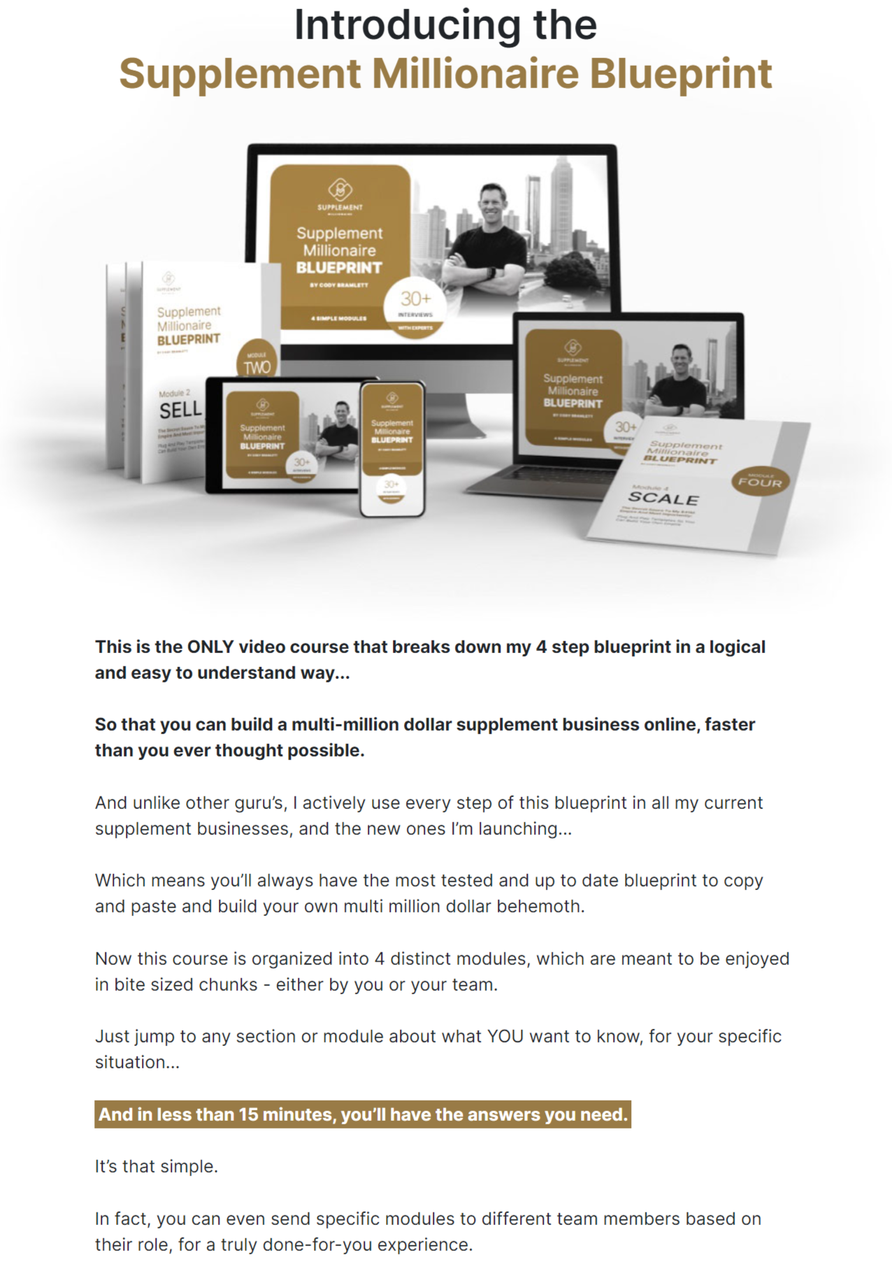 Cody Bramlett - Supplement Millionaire Blueprint