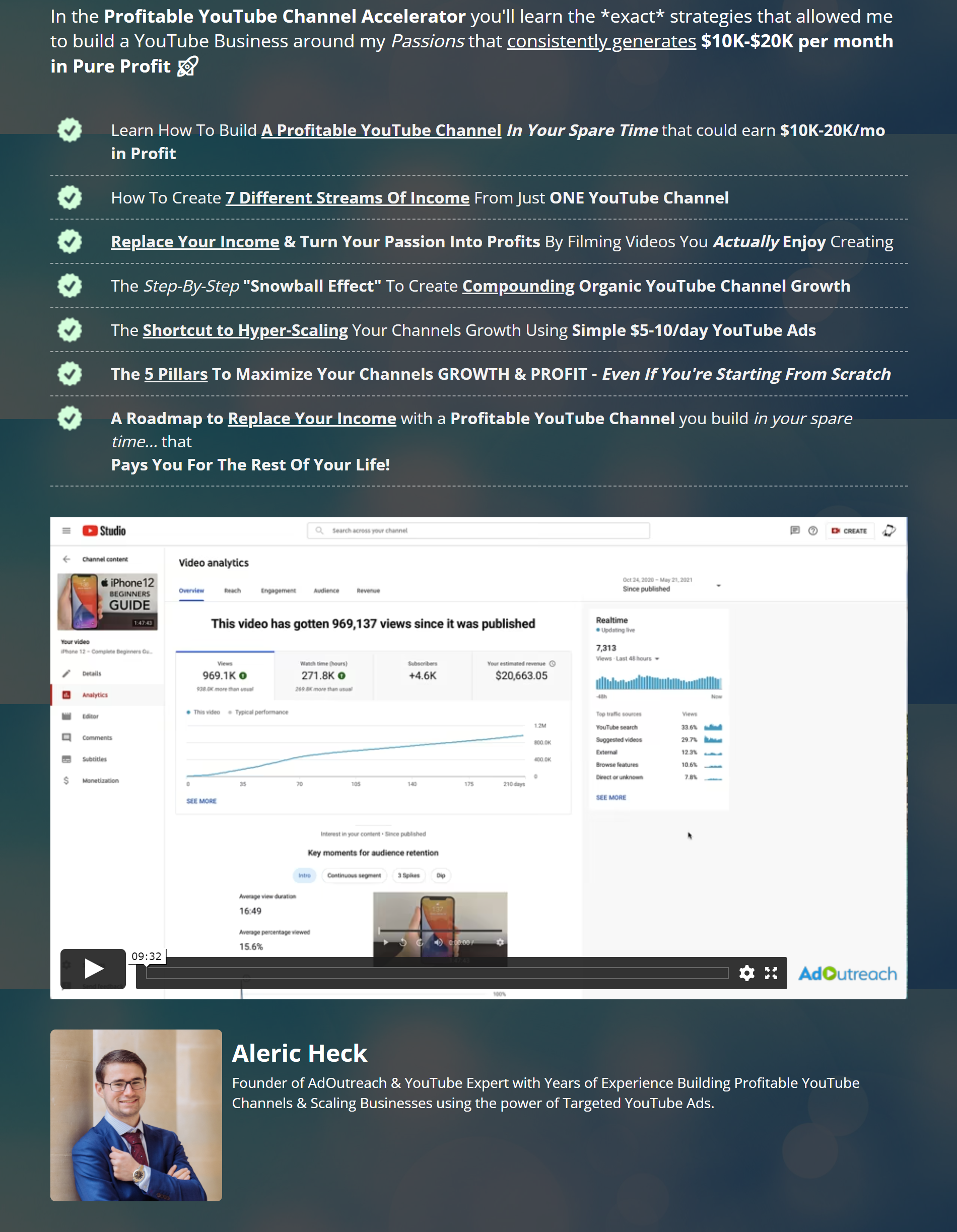 Aleric Heck - Profitable YouTube Channel Accelerator