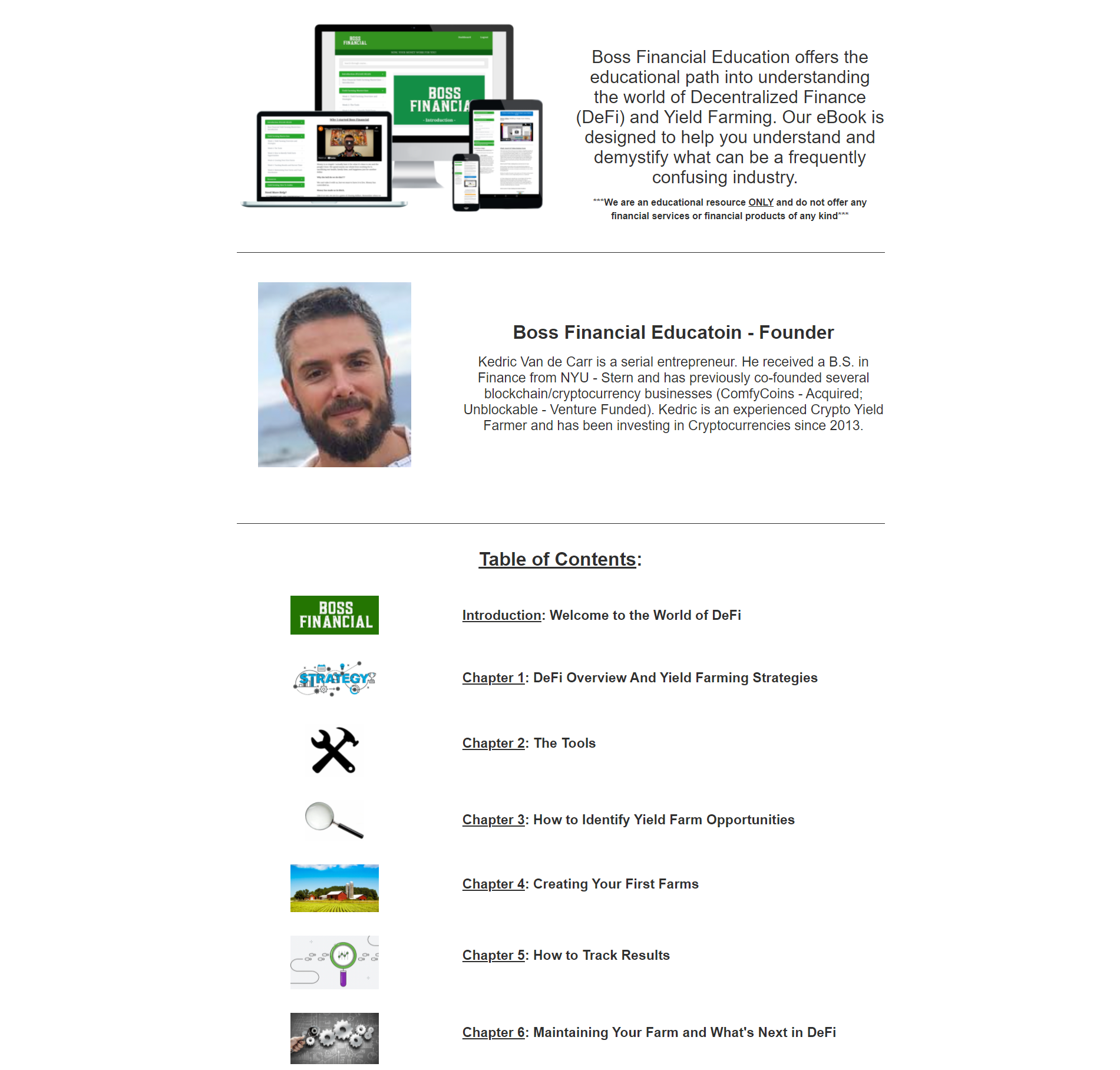 Yield Farming MasterClass Course by Boss Financial