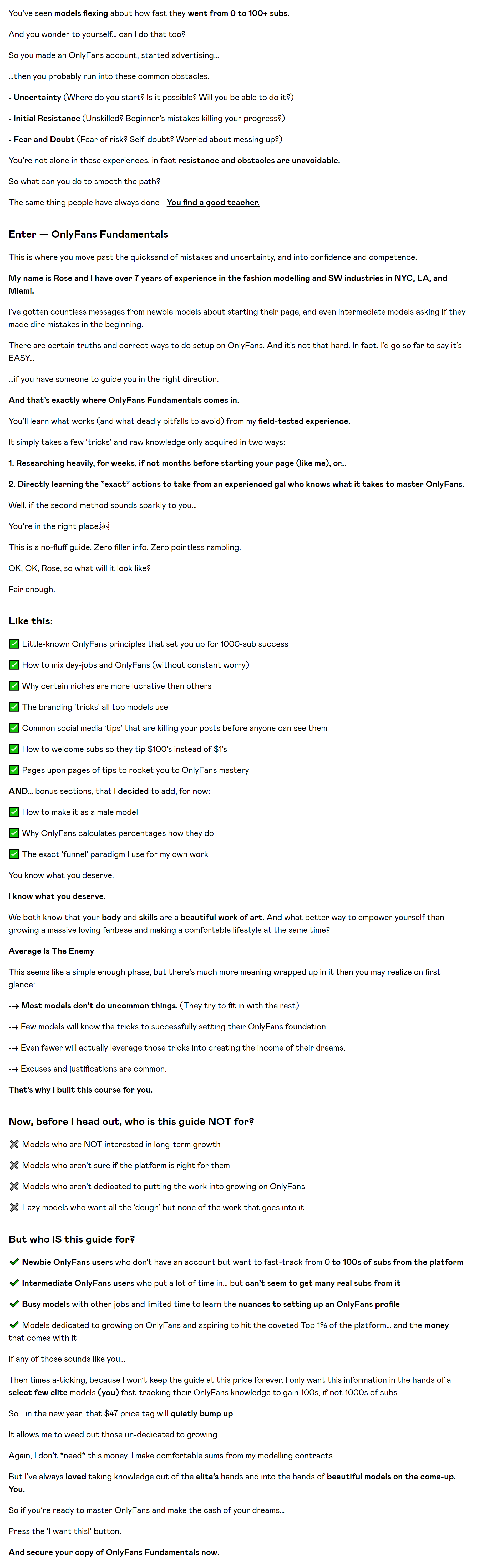 ROSEDOLLARZ - OnlyFans Fundamentals - The Complete Bundle