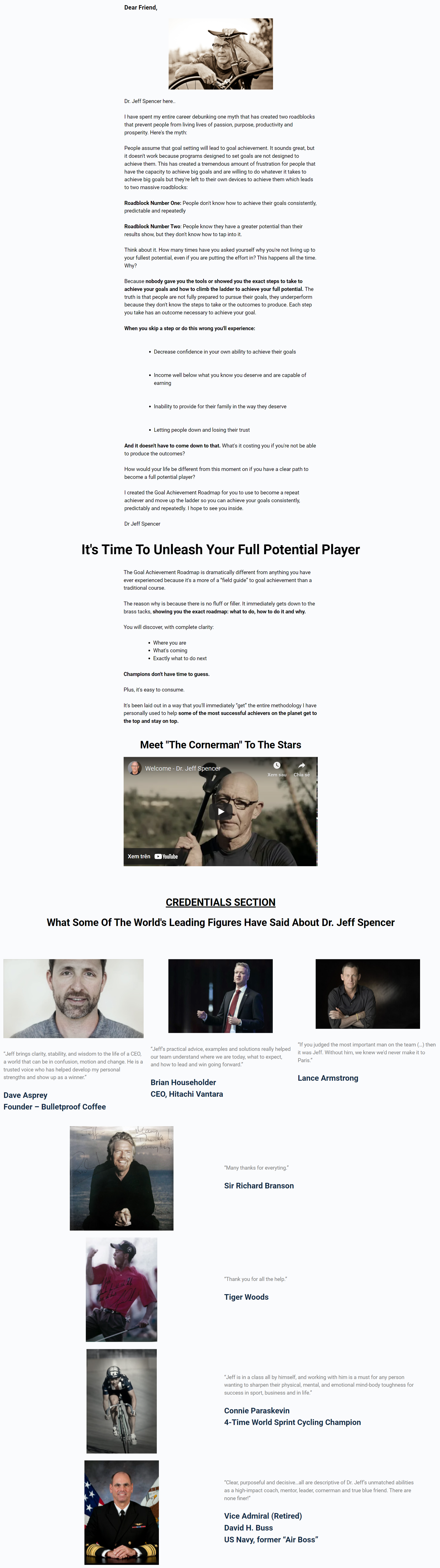 Dr. Jeff Spencer - Goal Achievement Roadmap