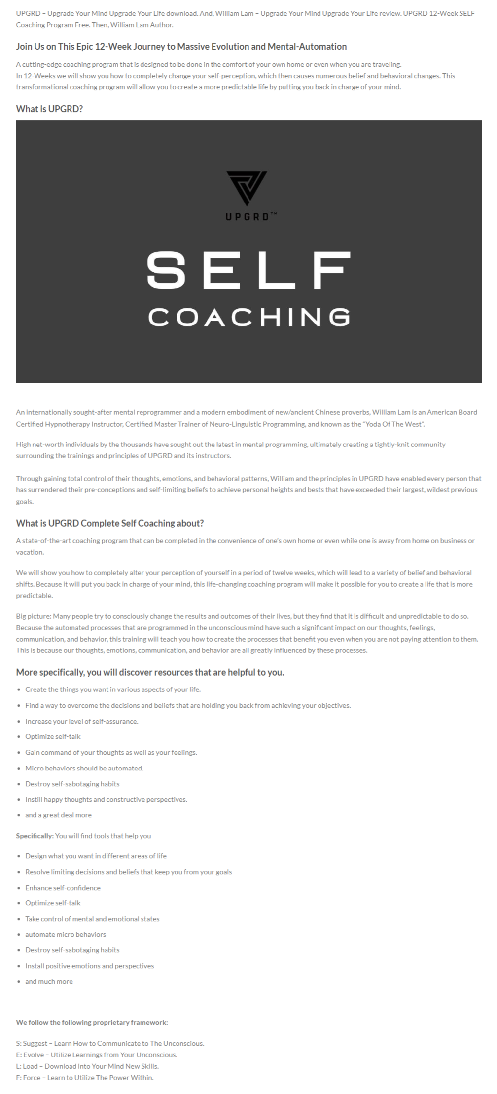 William Lam – UPGRD Complete Self Coaching