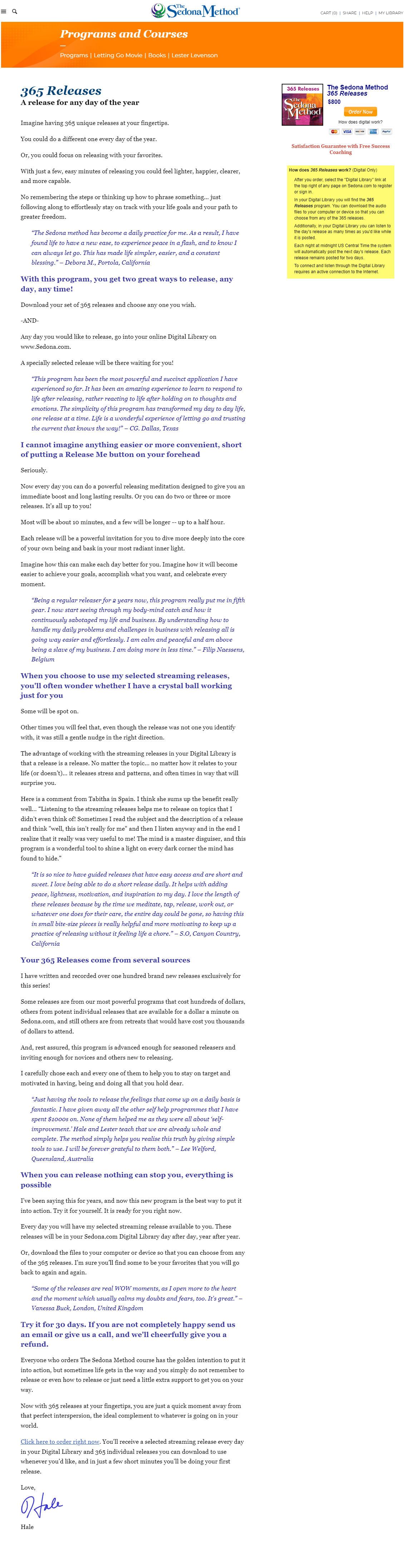 Hale Dwoskin - The Sedona Method - 365 Releases