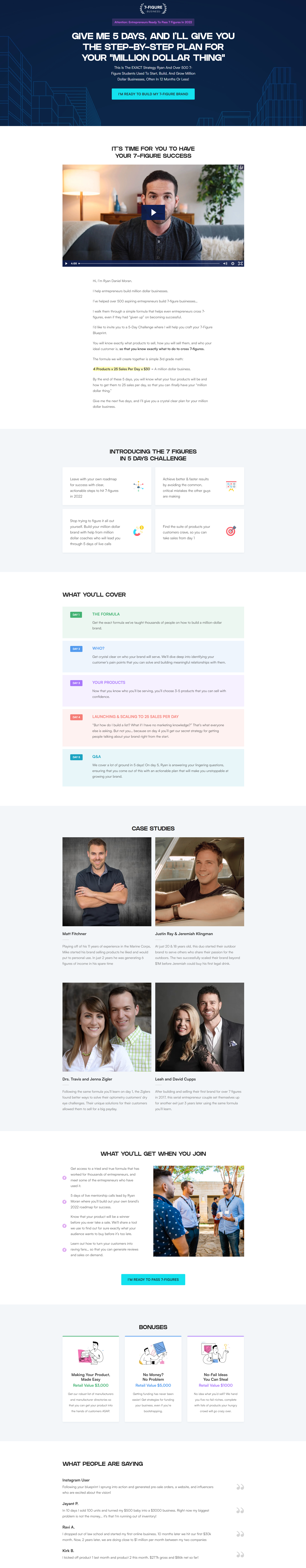 Ryan Moran – 5 Days To 7-Figures Challenge