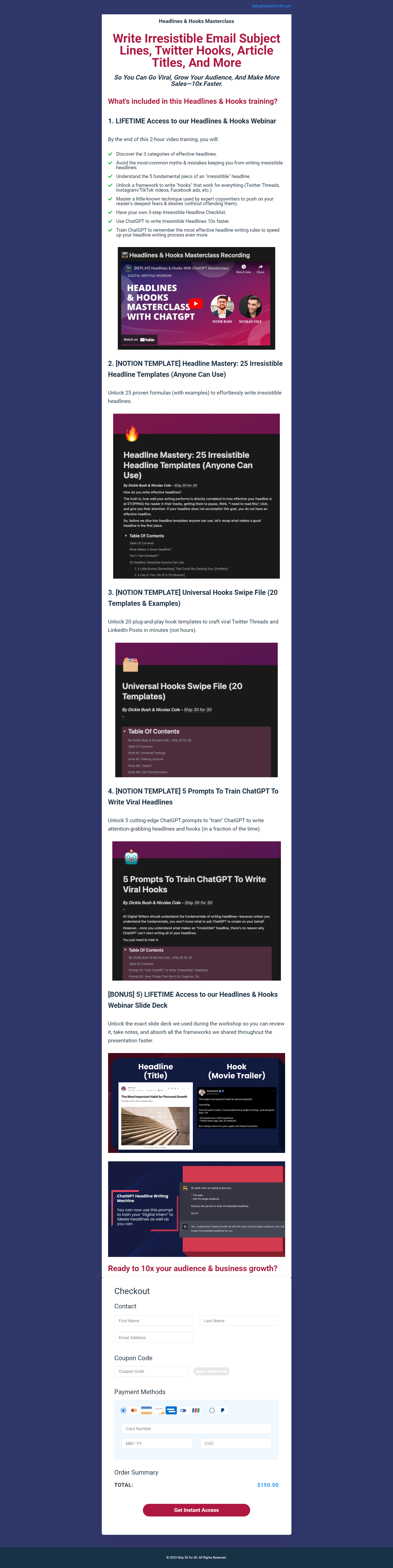 Ship30For30 – Headlines & Hooks Masterclass with ChatGPT