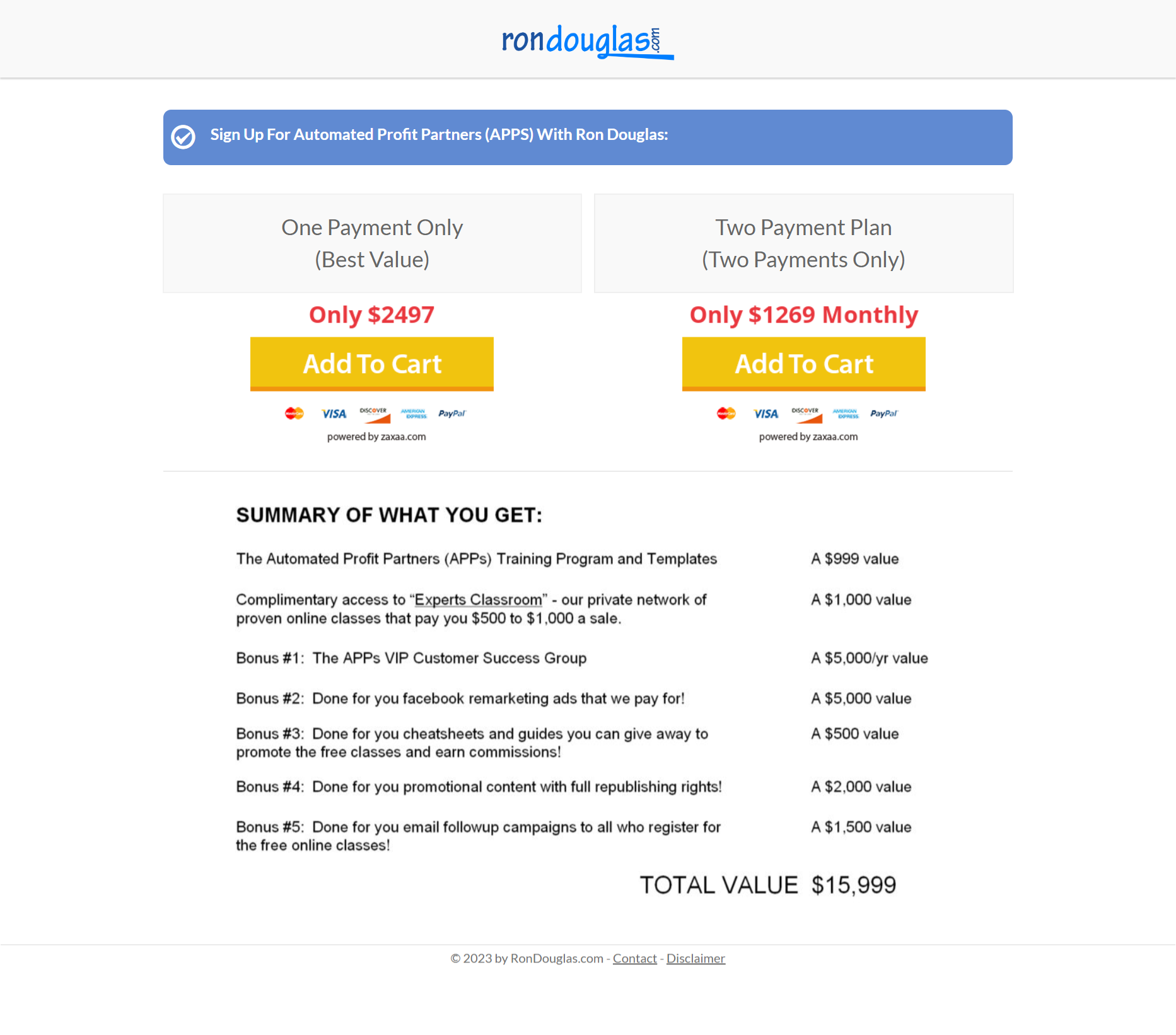 Ron Douglas – Automated Profit Partners (APPS)