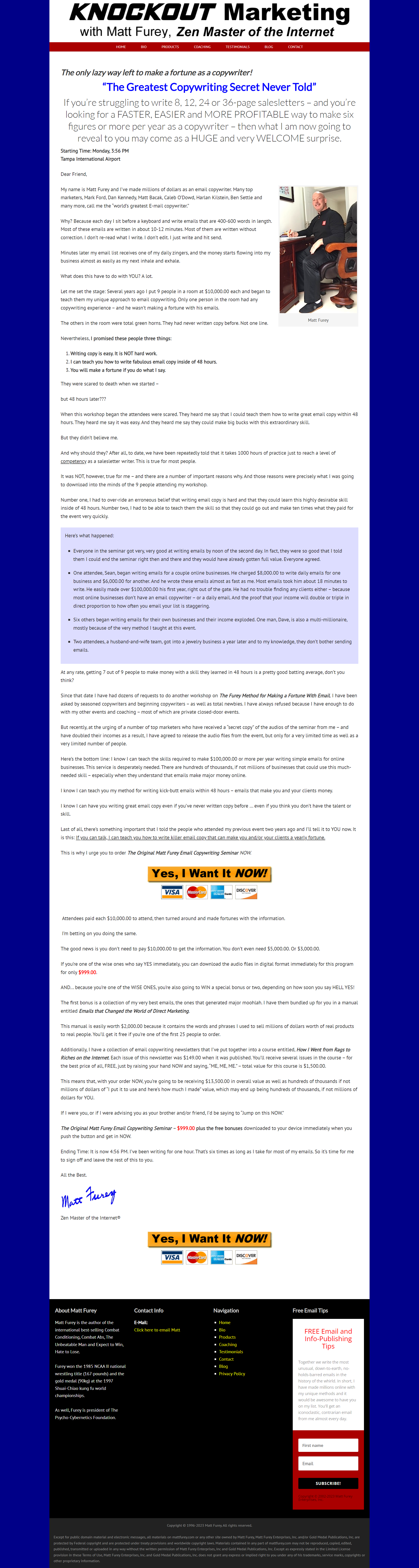 Matt Furey - The Original Matt Furey Email Copywriting Seminar