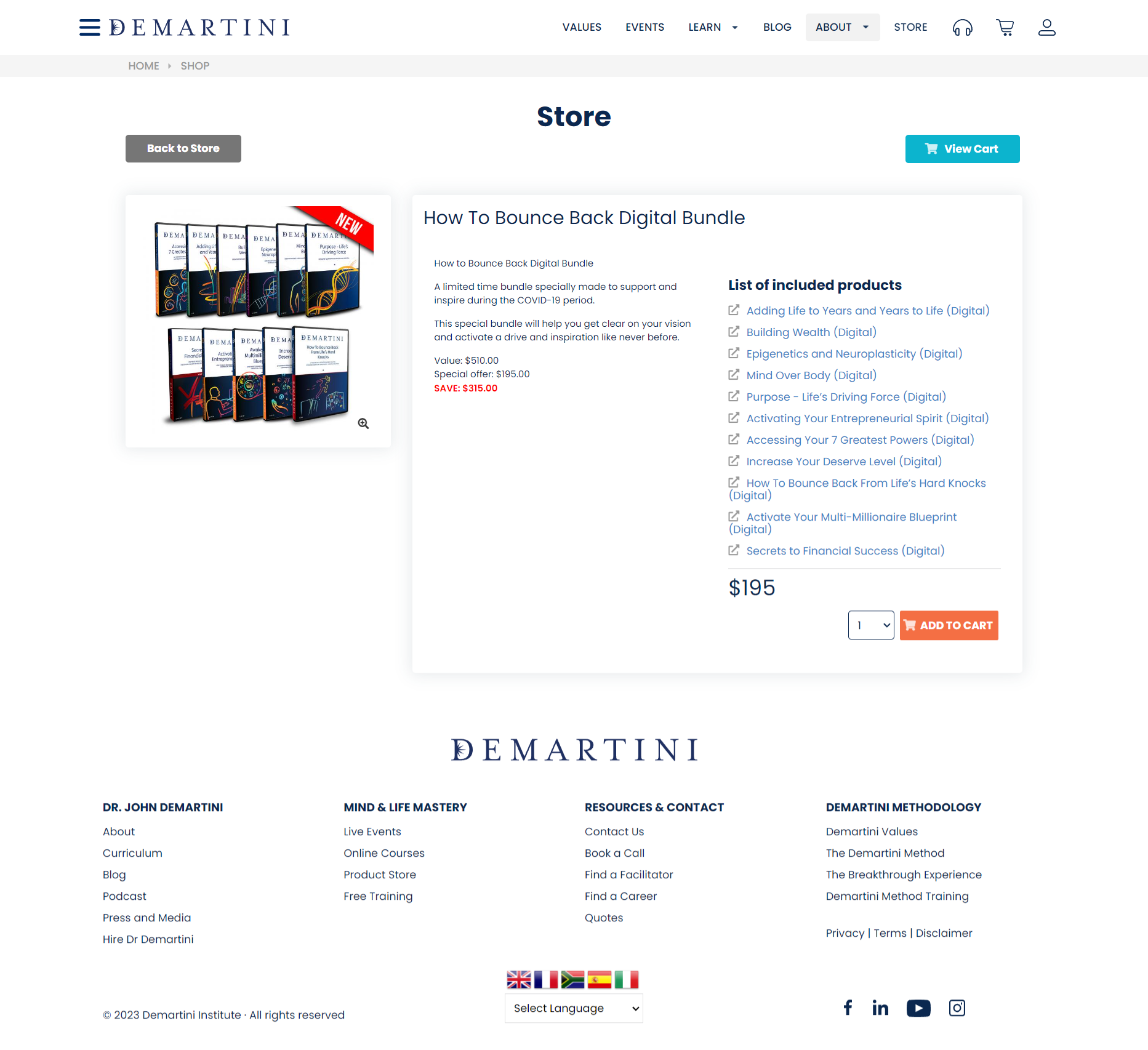 John Demartini - How To Bounce Back Digital Bundle