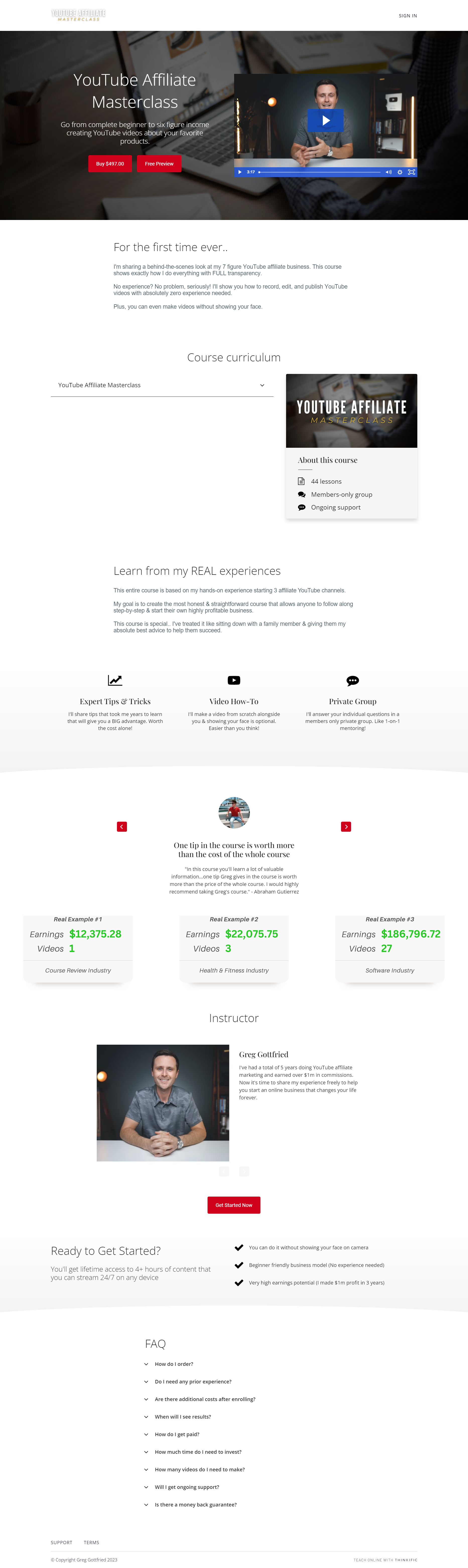 Greg Gottfried - YouTube Affiliate Masterclass