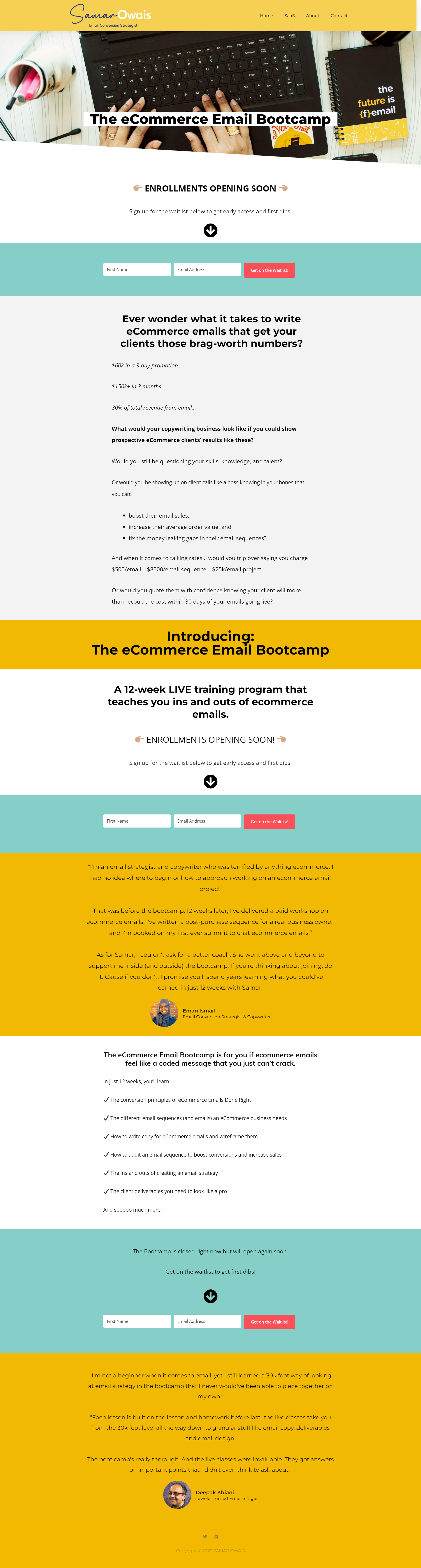 Samar Owais - eCommerce Email Bootcamp