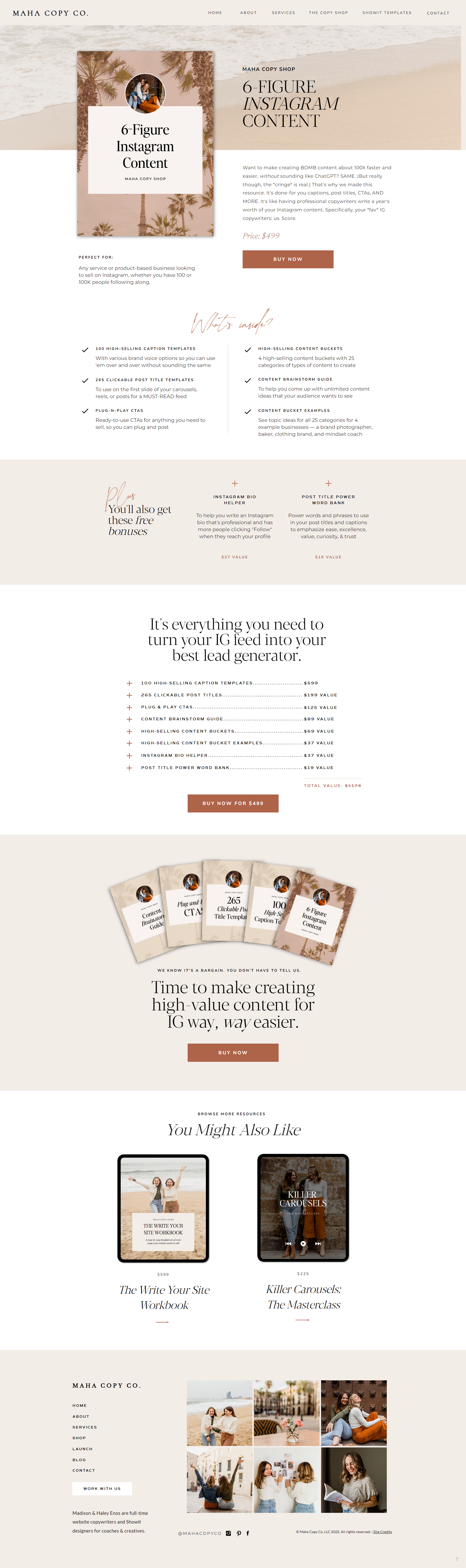 Maha Copy Co. - 6-Figure Instagram Content
