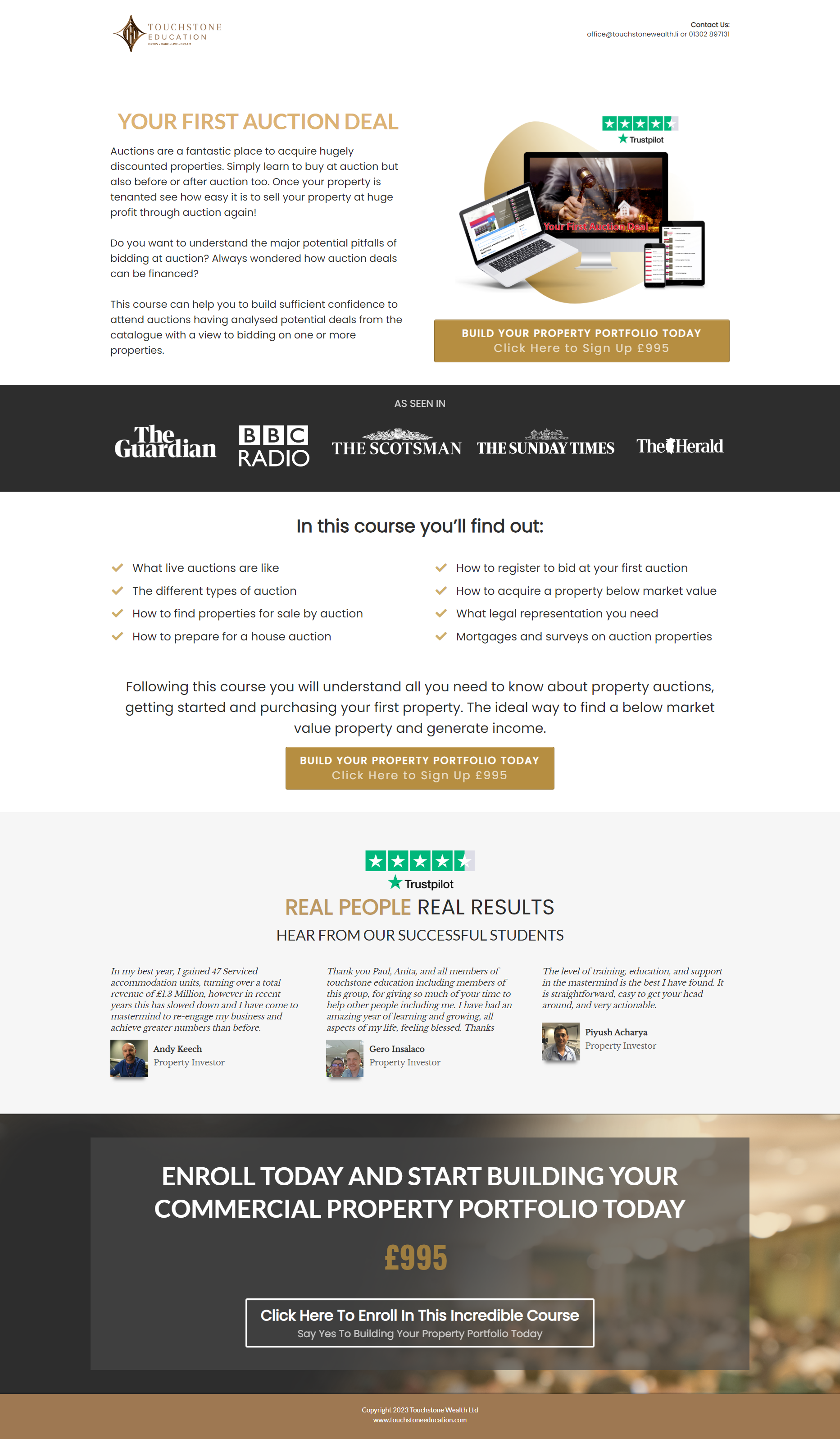 Touchstone Education - Your First Auction Deal