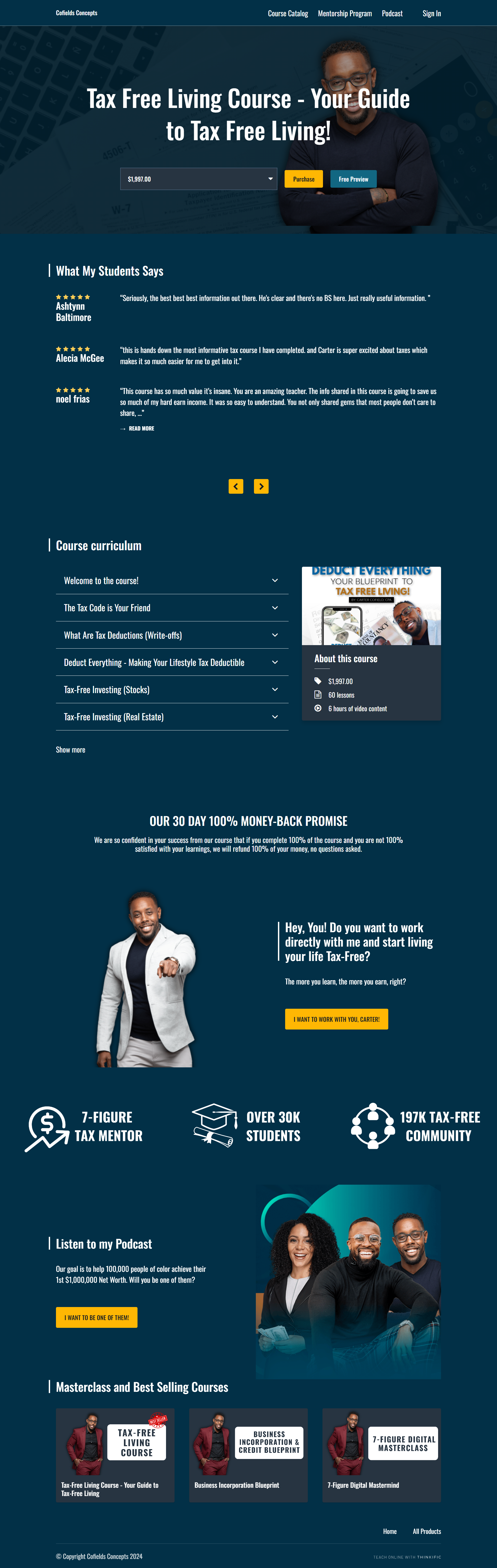 Carter Cofield - Tax Free Living Course