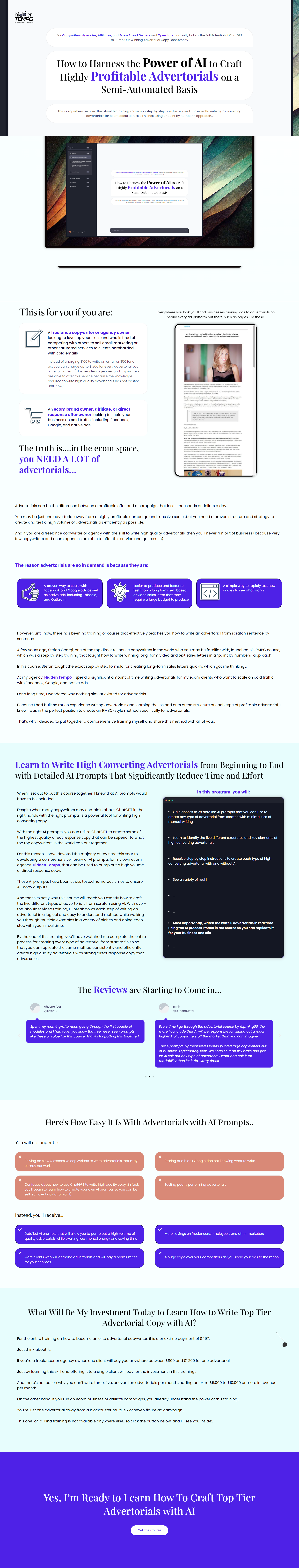 Hidden Tempo – Comprehensive AI Training for Copywriters