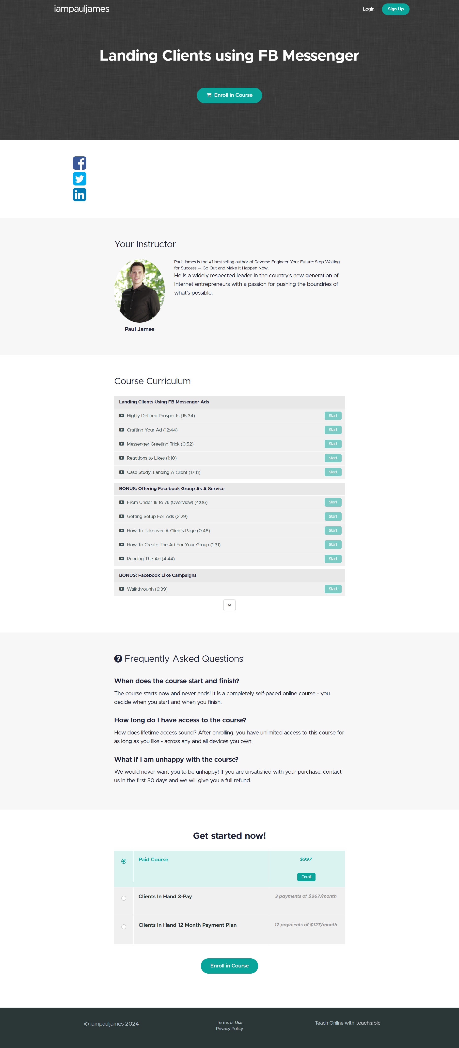 Paul James – Landing Clients using FB Messenger