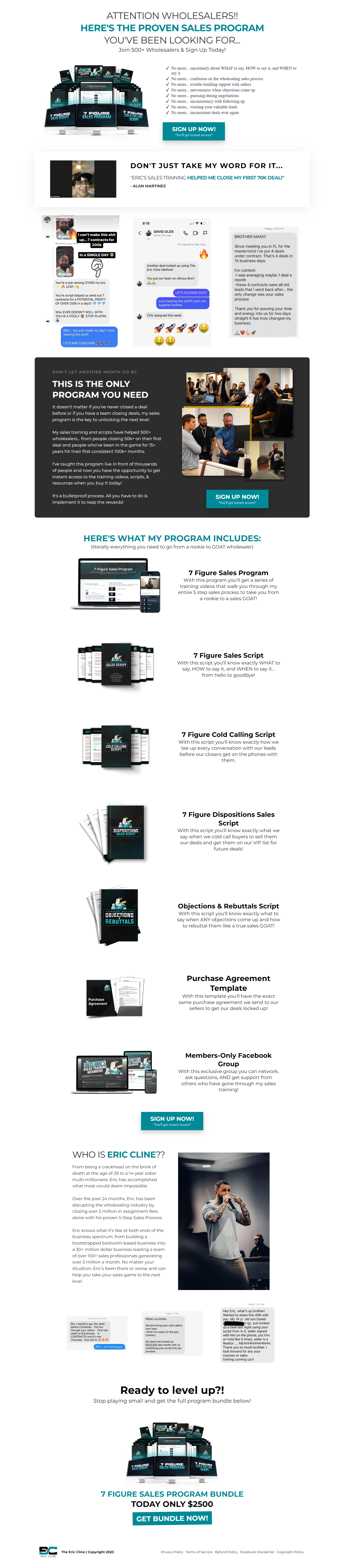 Eric Cline - 7 Figure Sales Program Bundle
