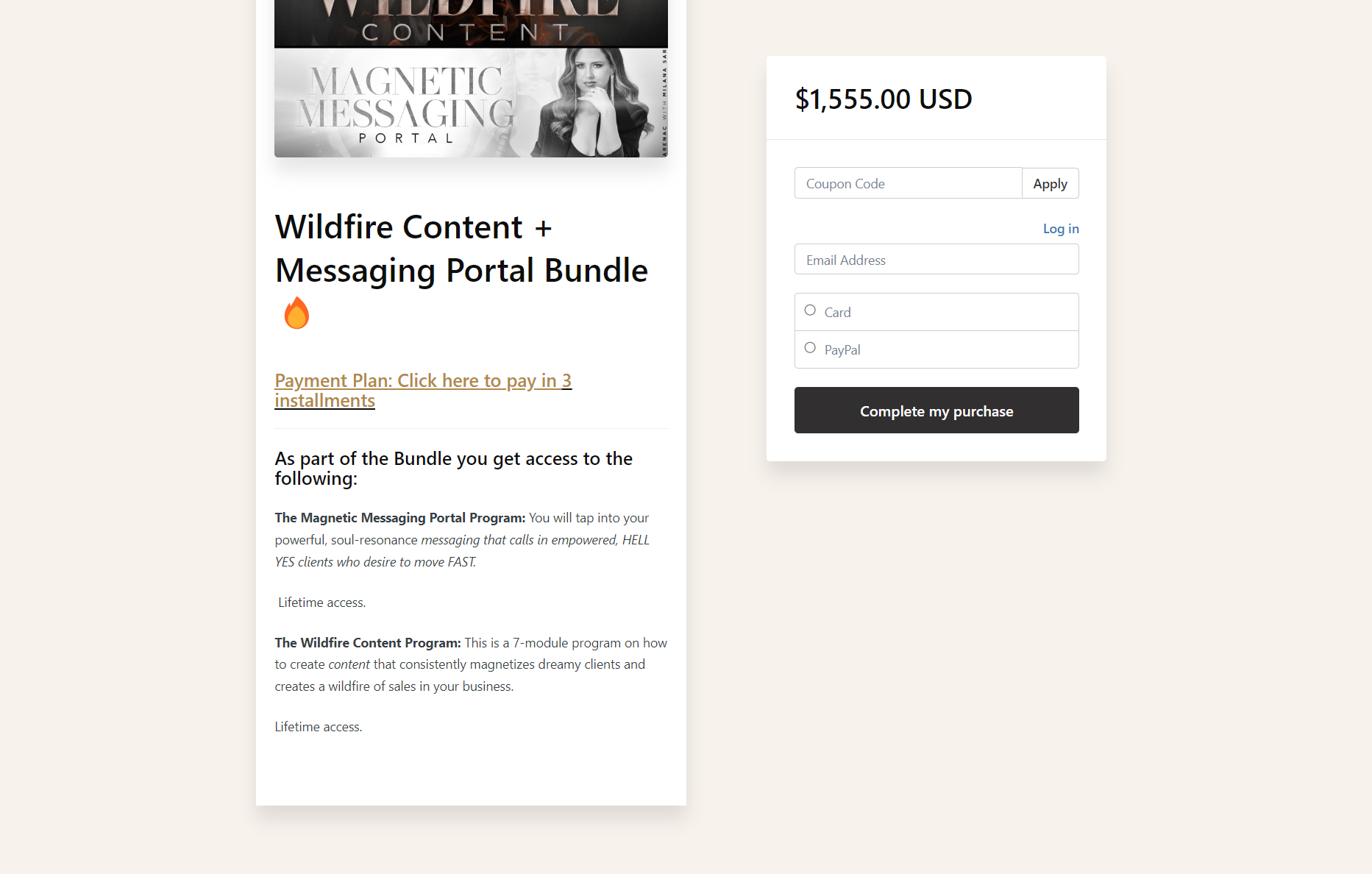 Milana Sarenac - Wildfire Content + Messaging Portal Bundle