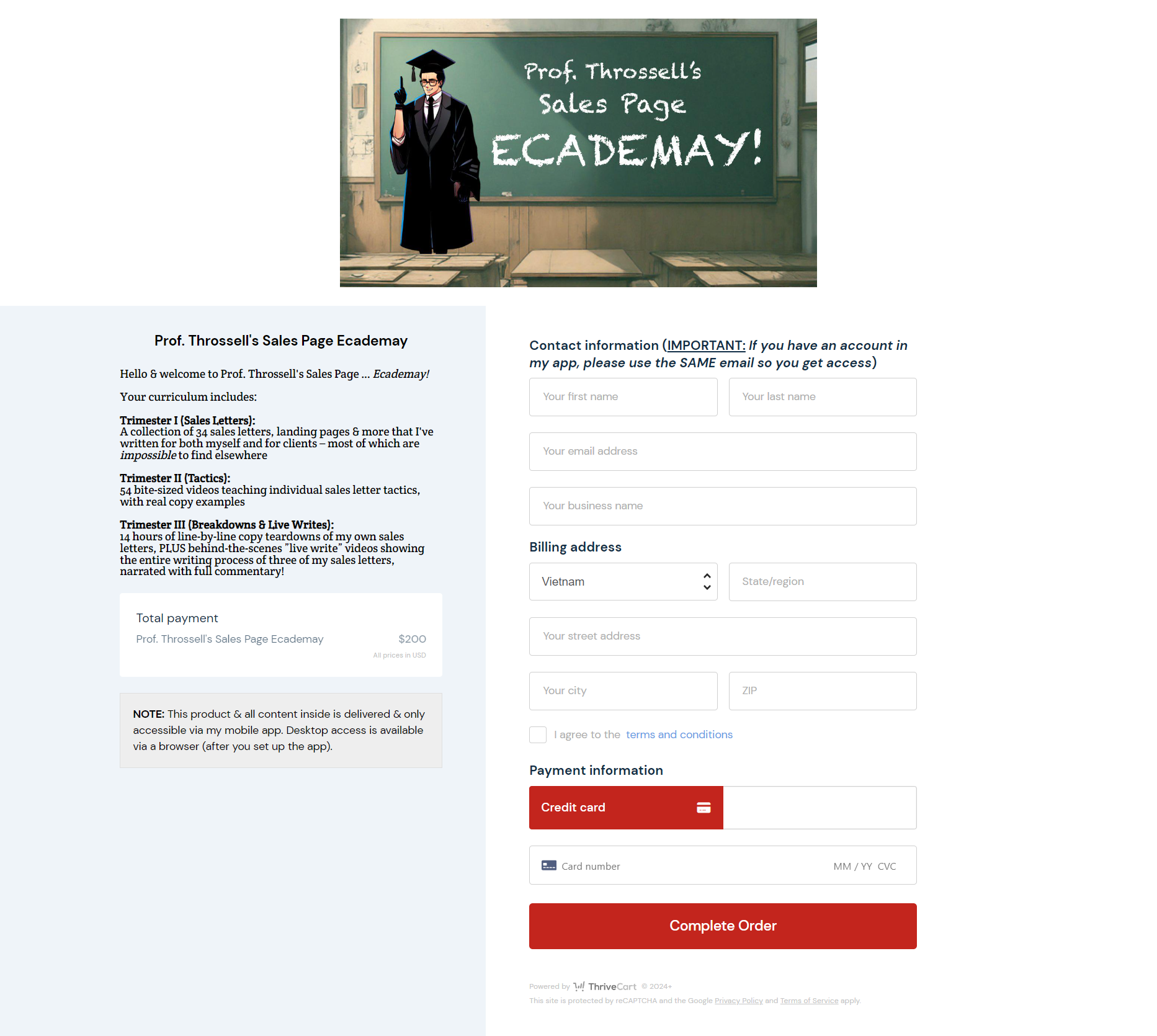 Daniel Throssell - Sales Page Ecademay