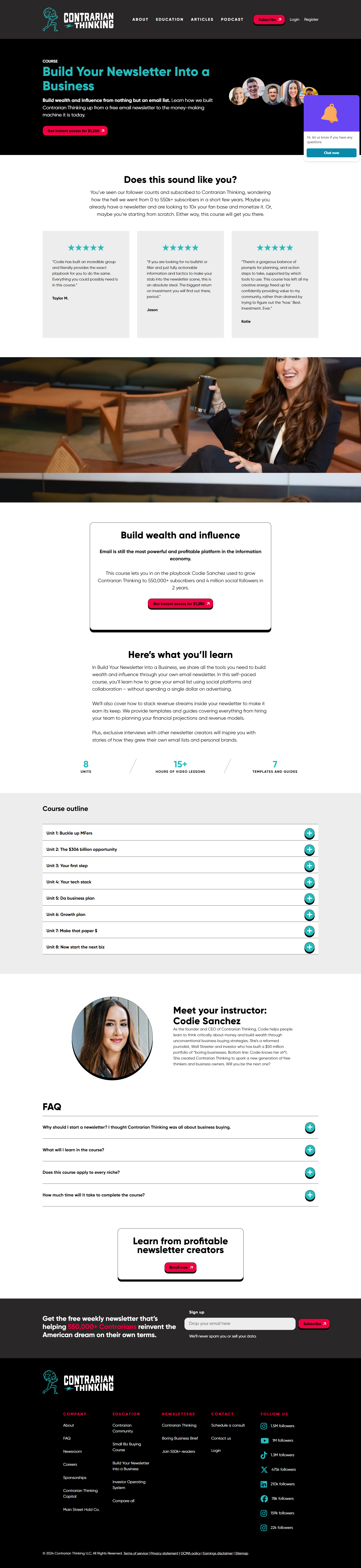 Codie Sanchez - Build Your Newsletter Into a Business 2024