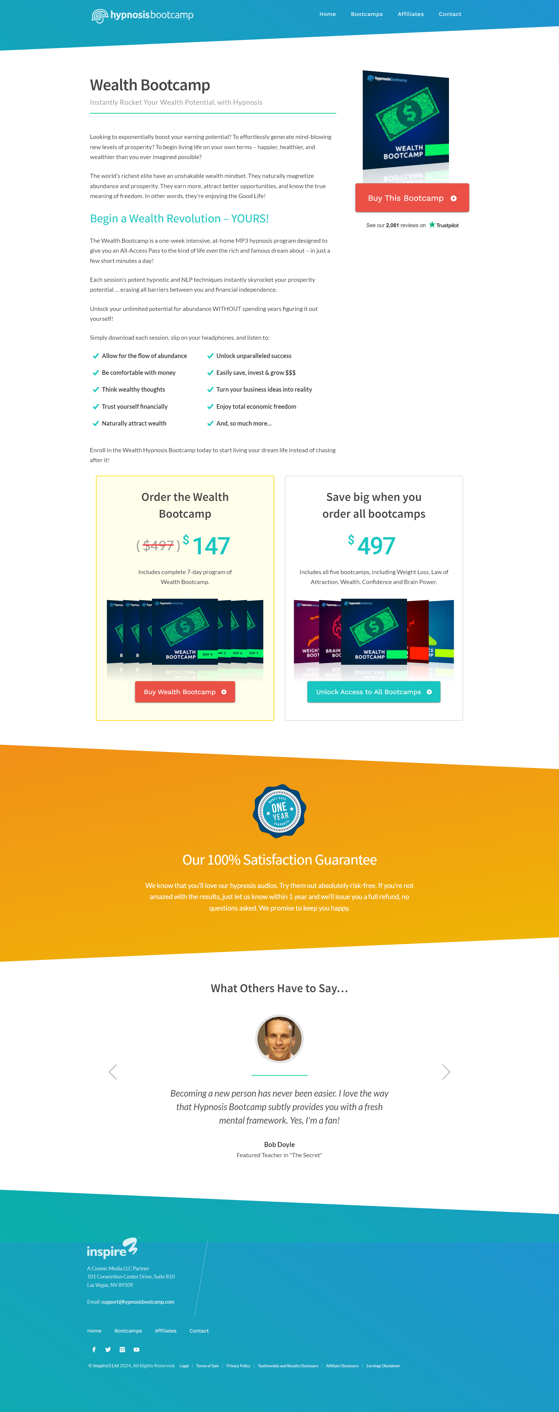 Hypnosis Bootcamp - Wealth Bootcamp