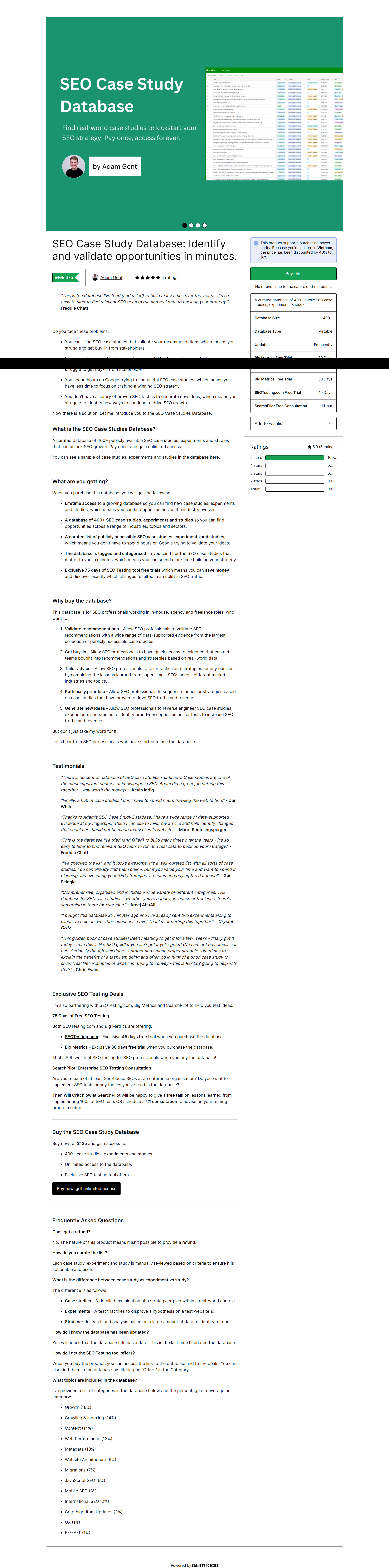 Adam Gent - SEO Case Study Database