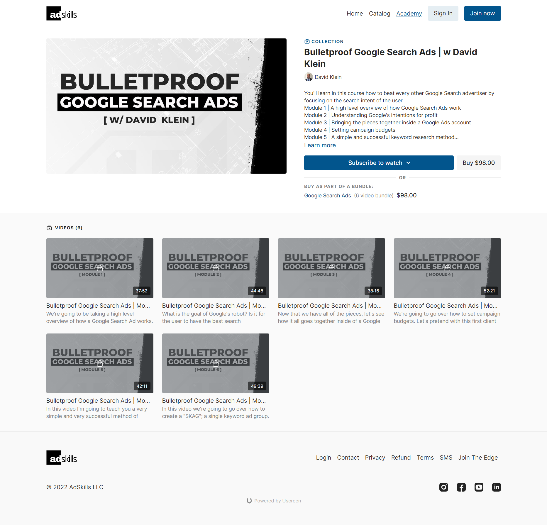 David Klein – Bulletproof Google Search Ads