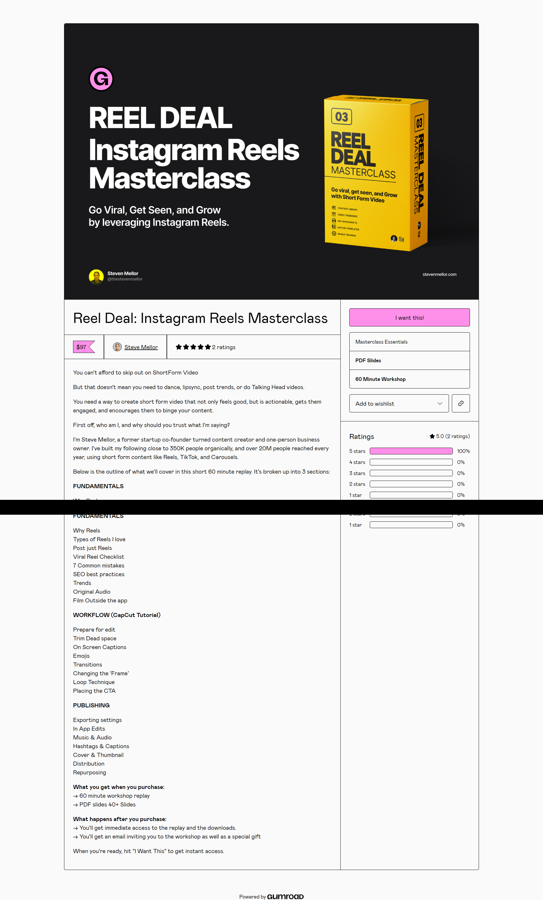 Steve Mellor - Reel Deal Masterclass 2024