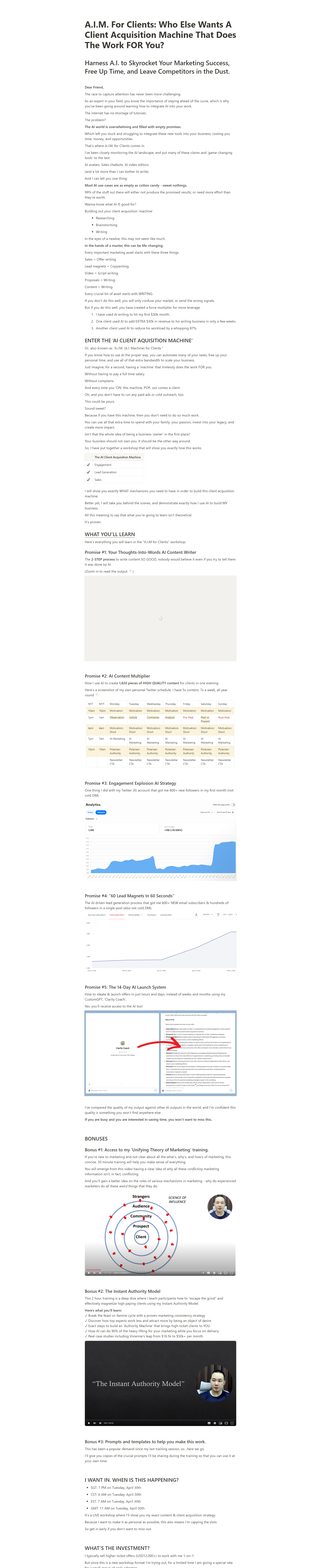 Felix Tay - A.I.M. For Clients: A Client Acquisition Machine That Does The Work FOR You?