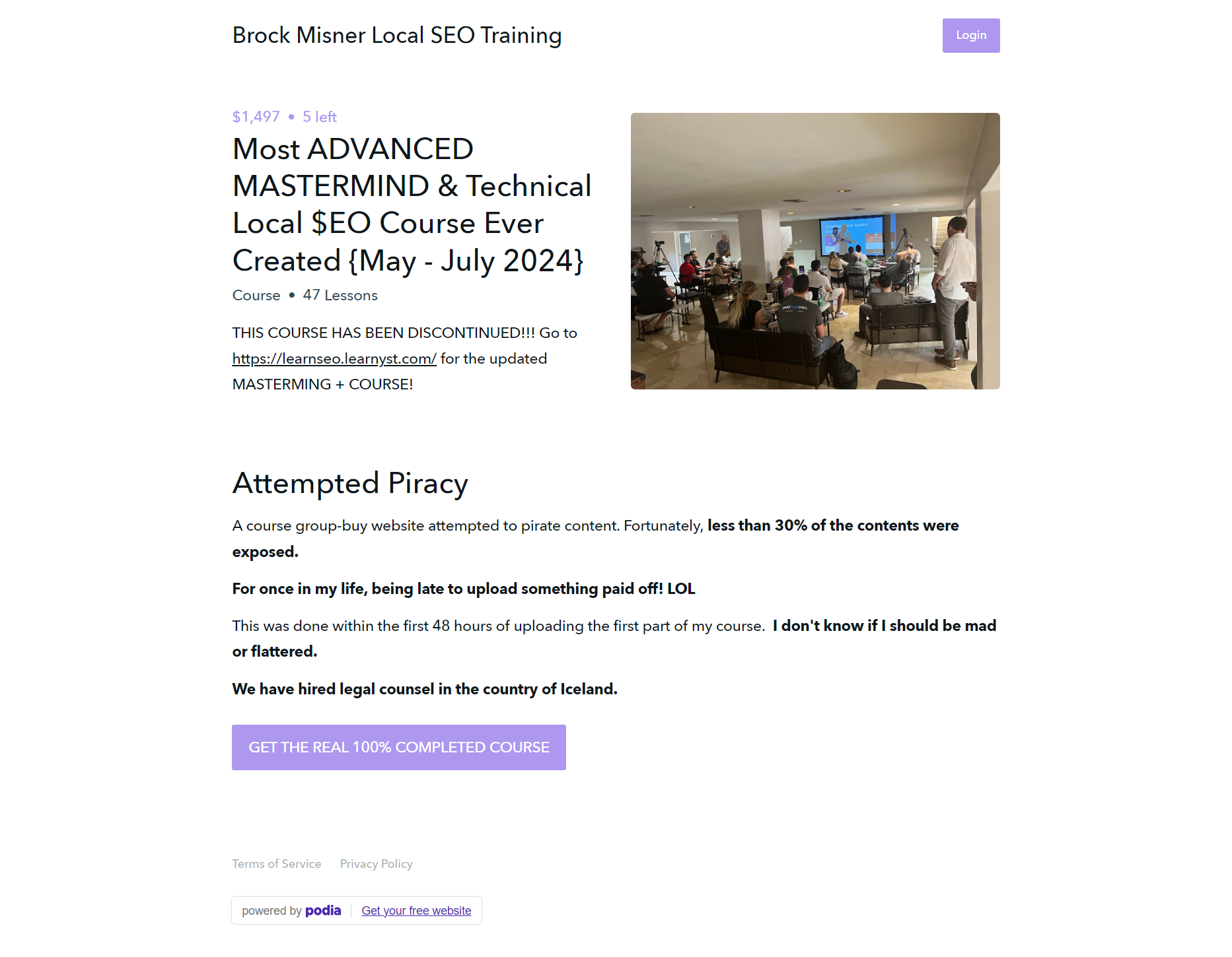 Brock Misner - Most ADVANCED MASTERMIND & Technical Local SEO Course Ever Created {May - July 2024}