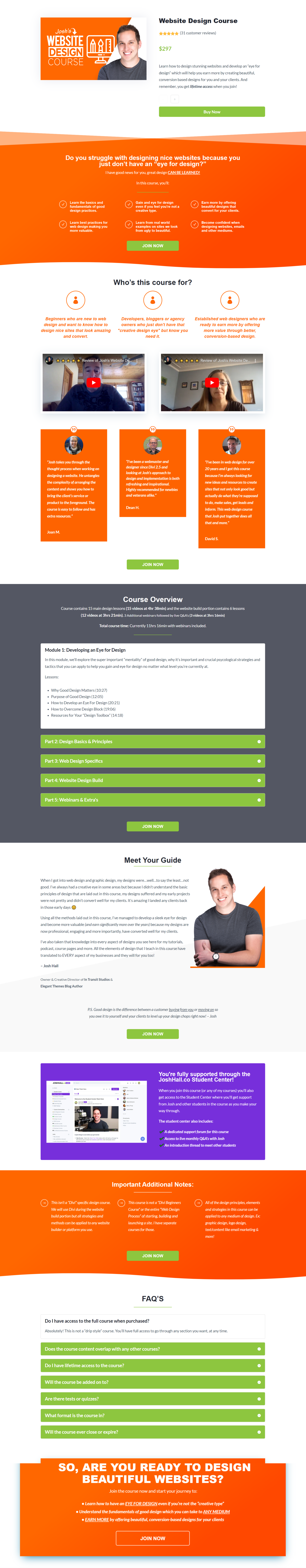 Josh Hall – Website Design Course