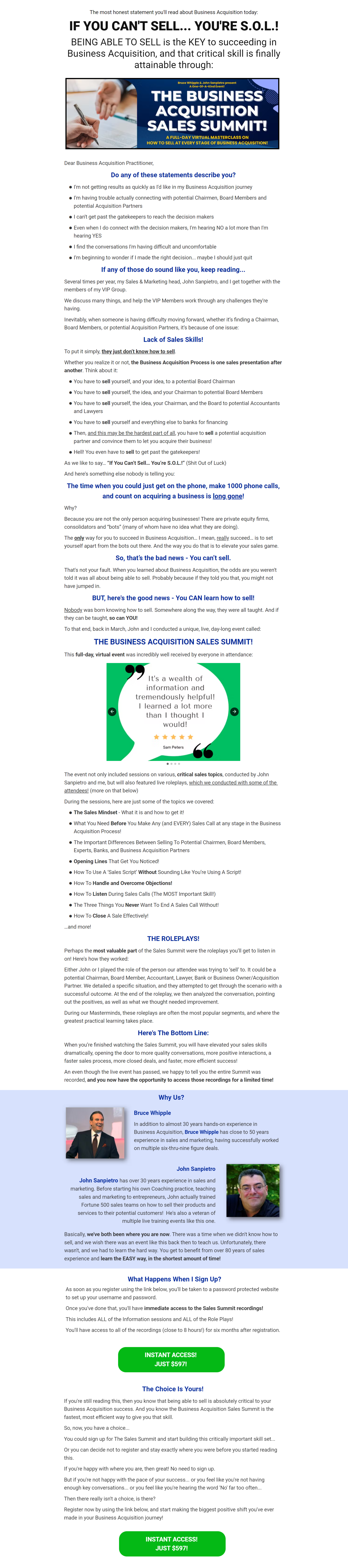 Bruce Whipple – Business Acquisition Sales Summit Recordings