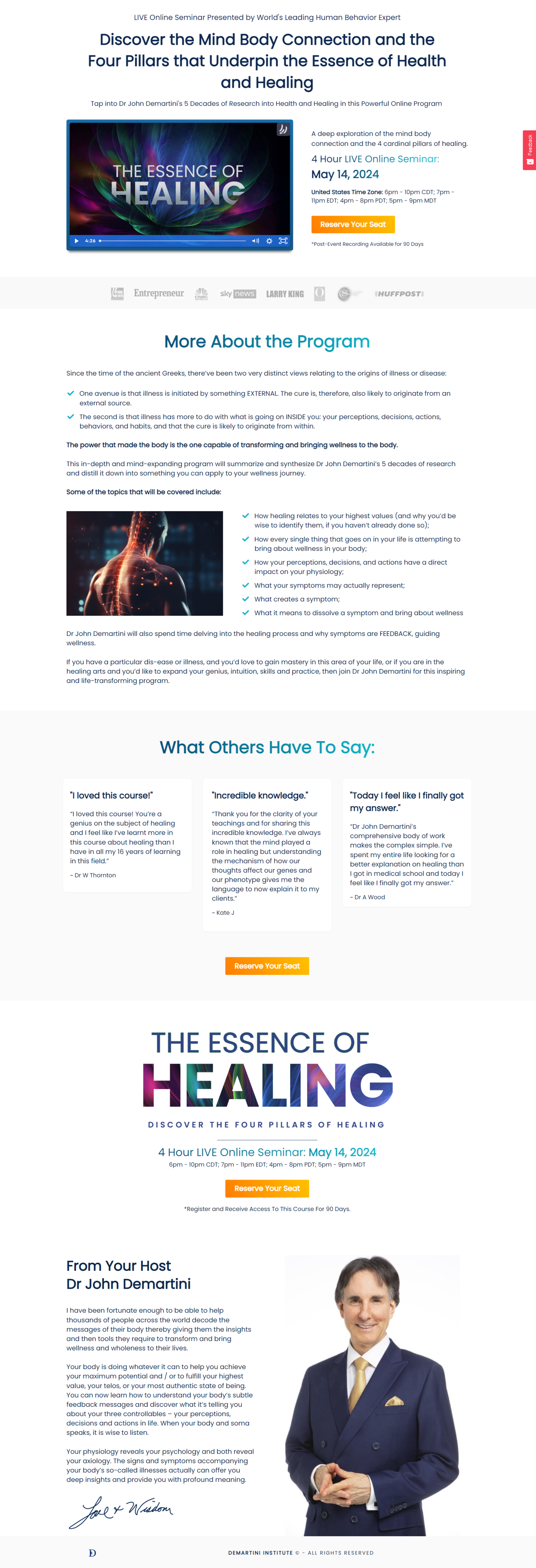 John Demartini - The Essence of Healing USA May 2024