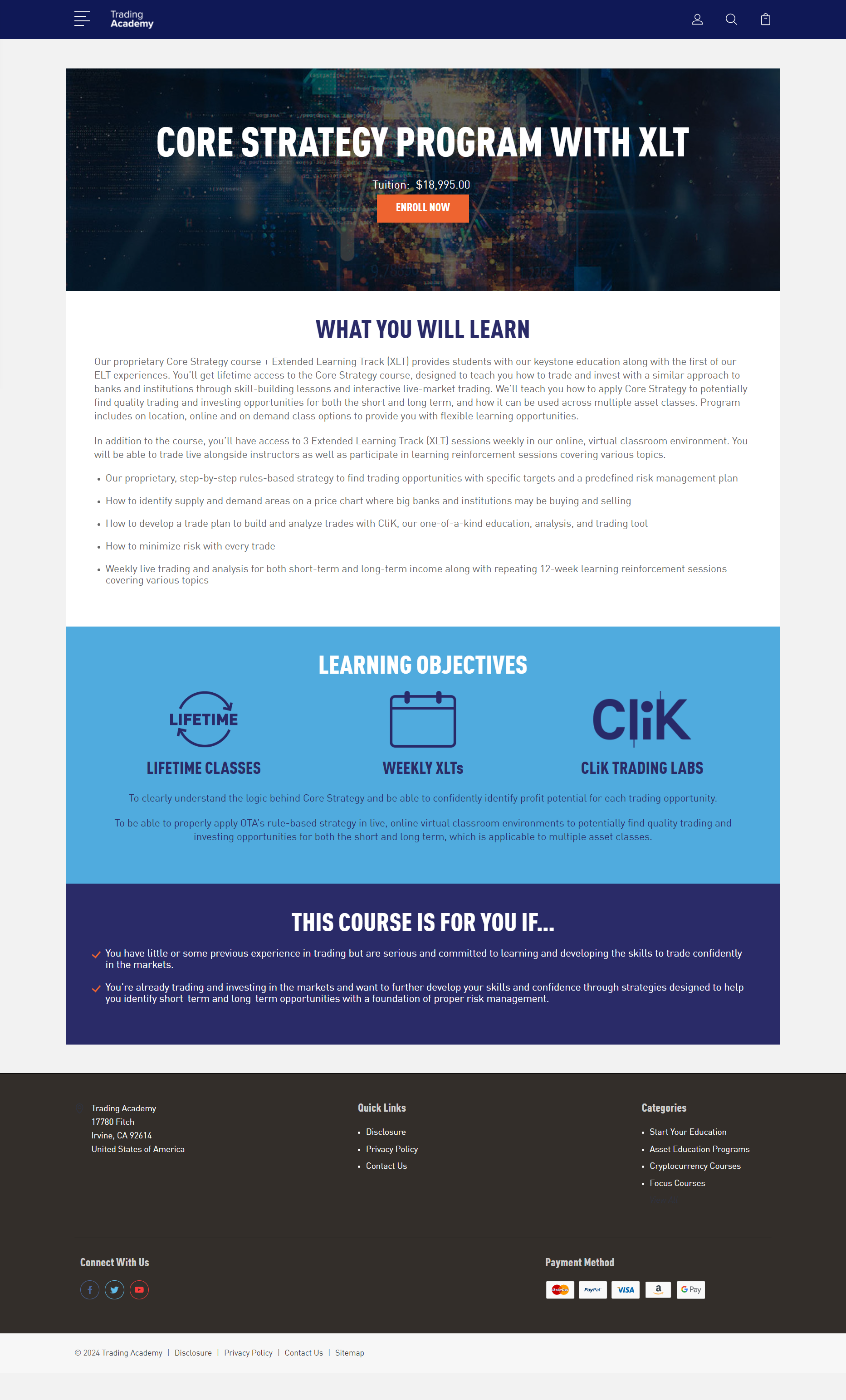 Online Trading Academy – Core Strategy Program with XLT