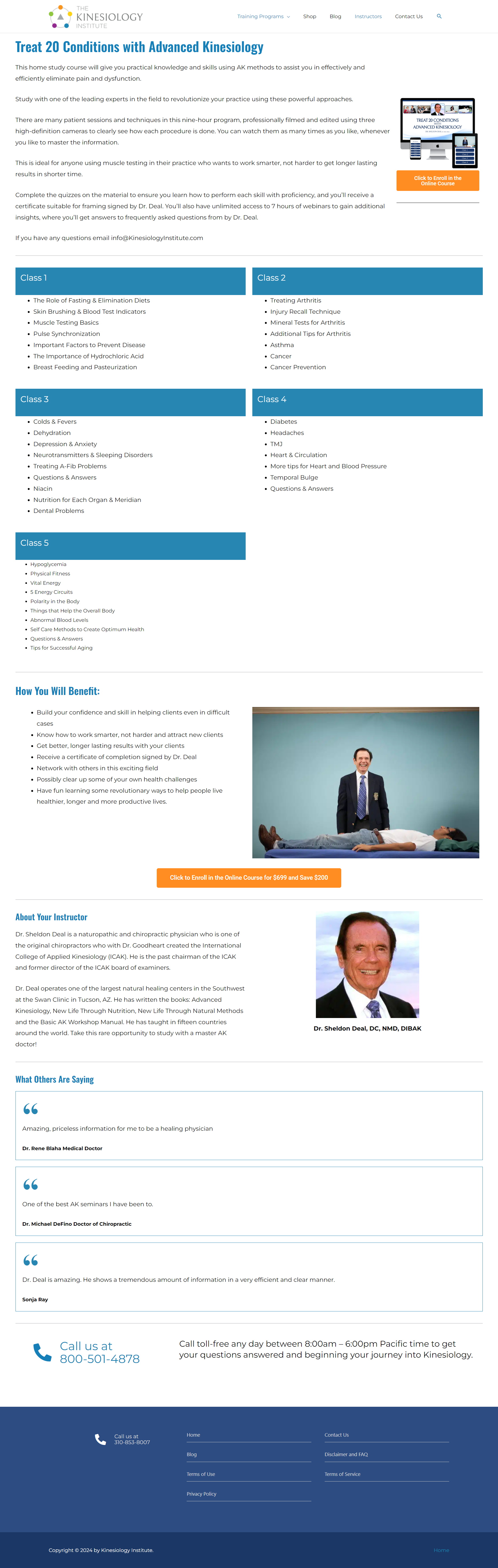 Dr. Sheldon Deal - Treat 20 Conditions with Advanced Kinesiology