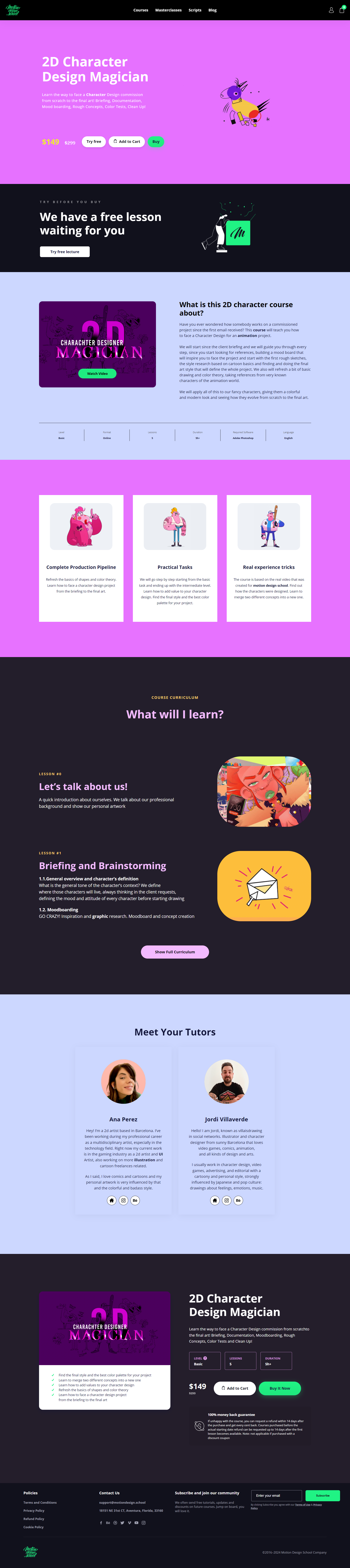 Motion Design School – 2D Character Design Magician