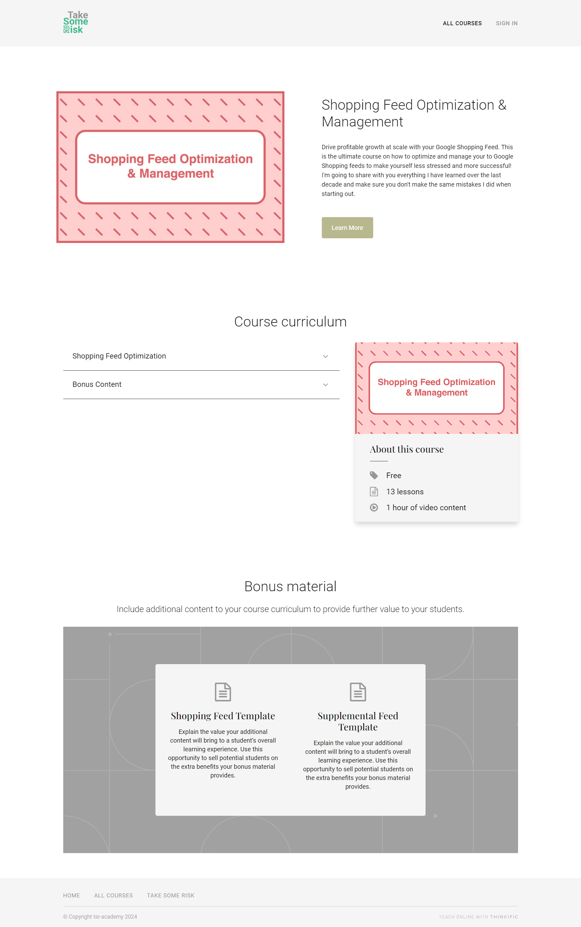 Take Some Risk – Shopping Feed Optimization and Management