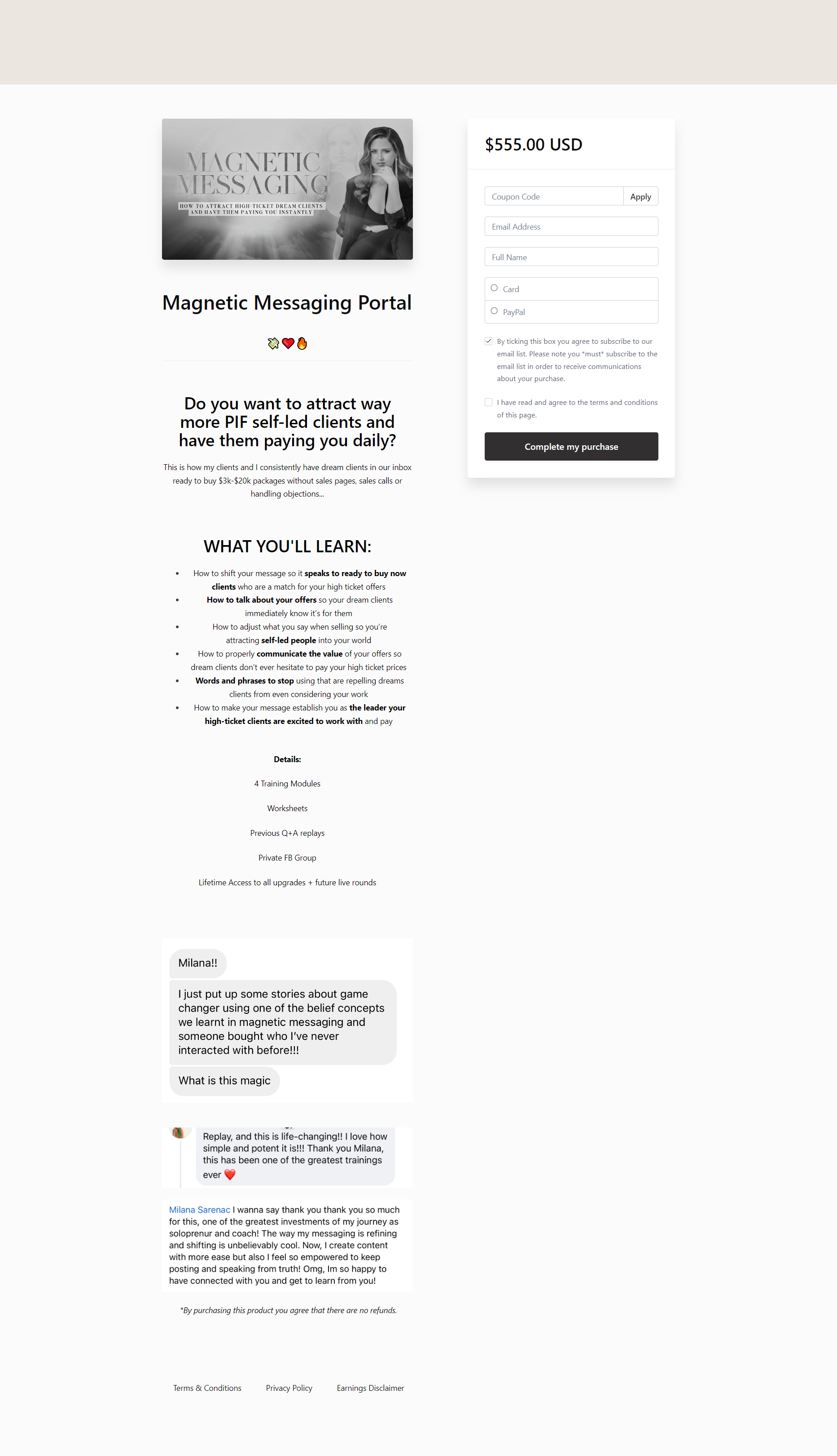 Milana Sarenac - Magnetic Messaging Portal