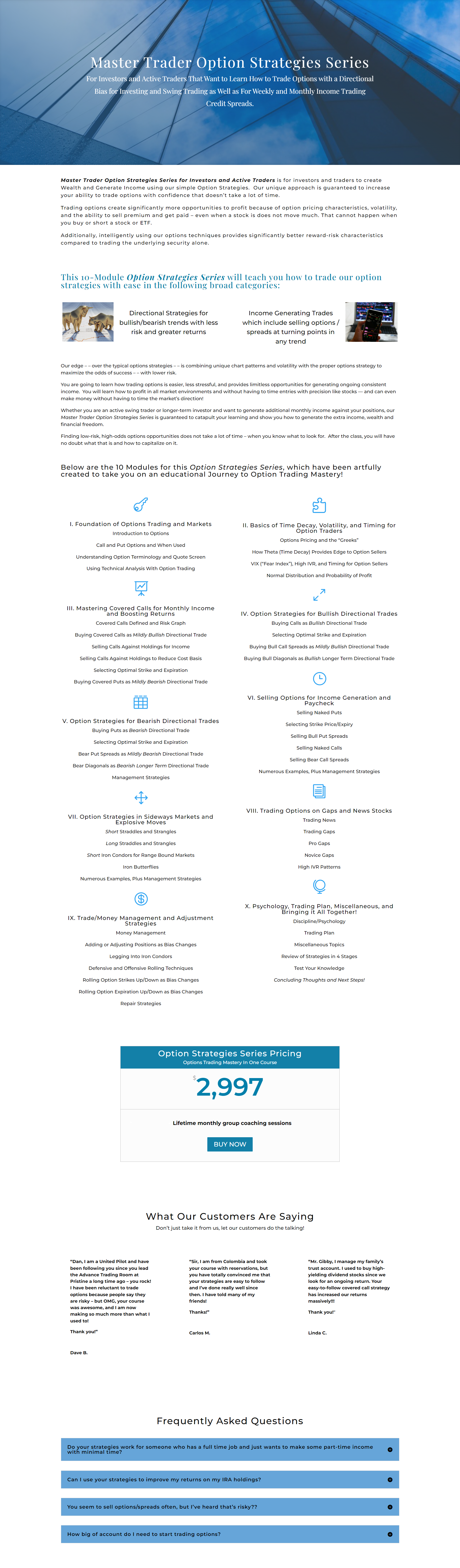 MasterTrader – Option Strategies Series for Investors and Active Traders