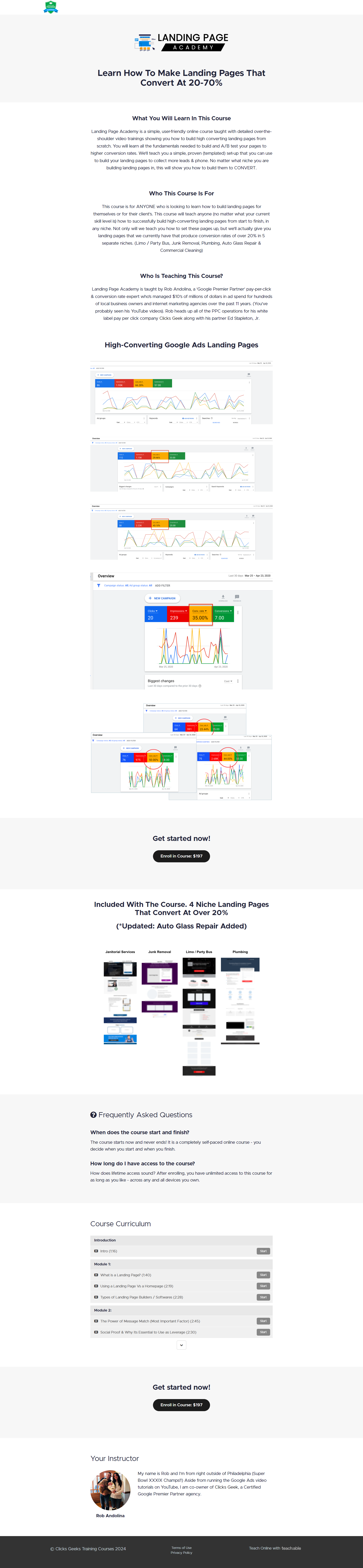 Rob Andolina - Learn How To Make Landing Pages That Convert At 20-70%