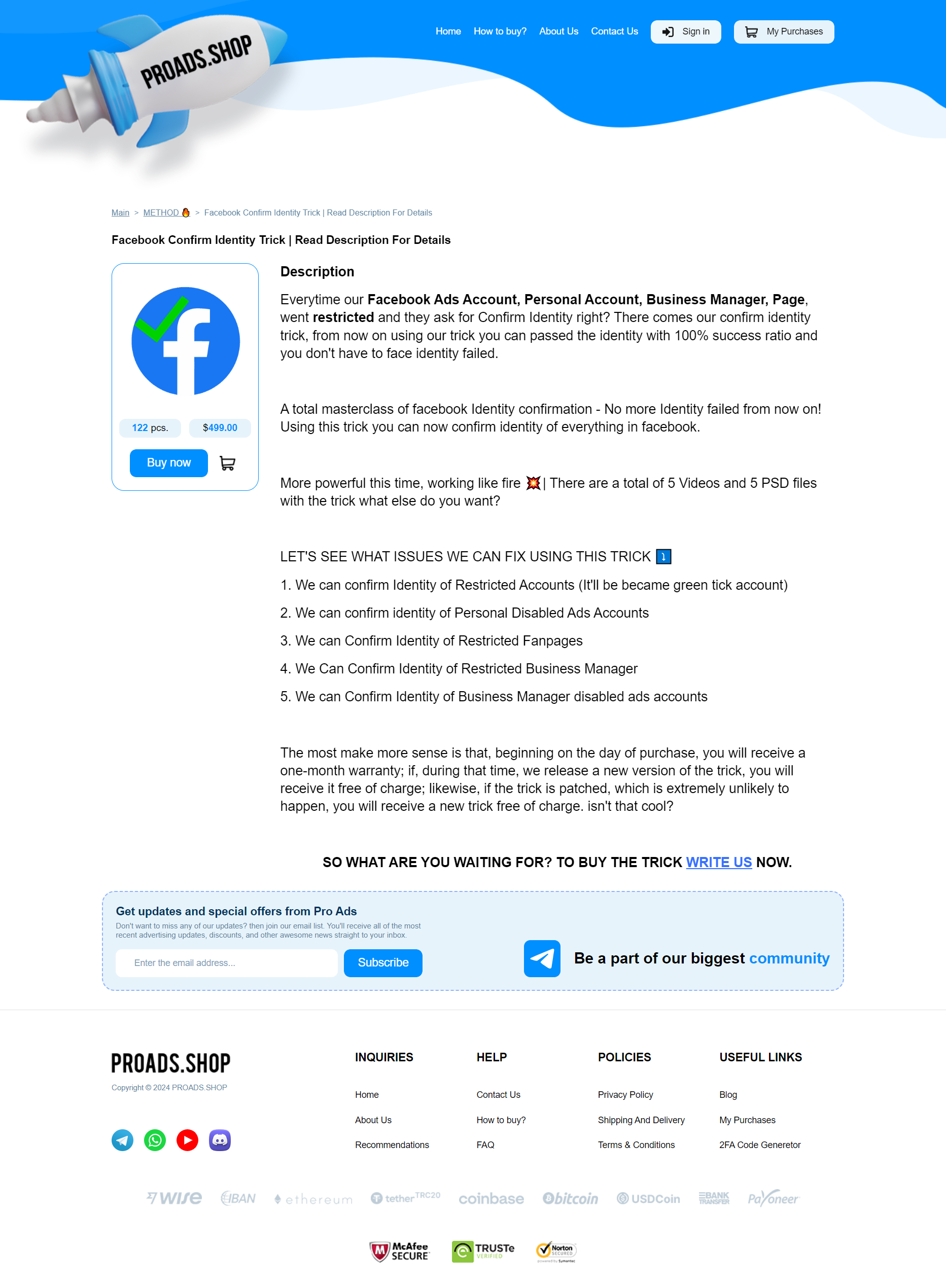ProAds - Facebook Confirm Identity Trick