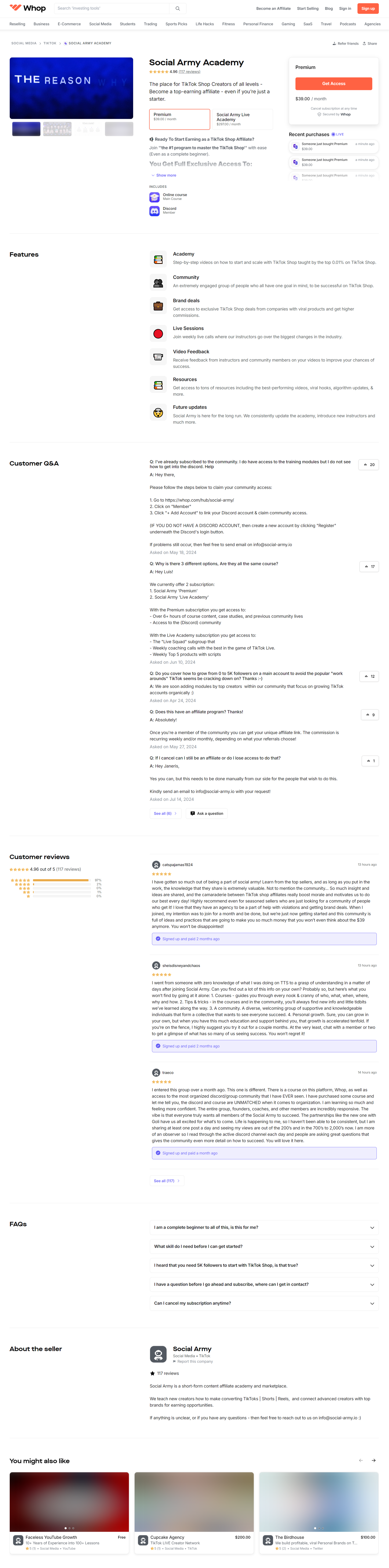 WHOP – Social Army Academy