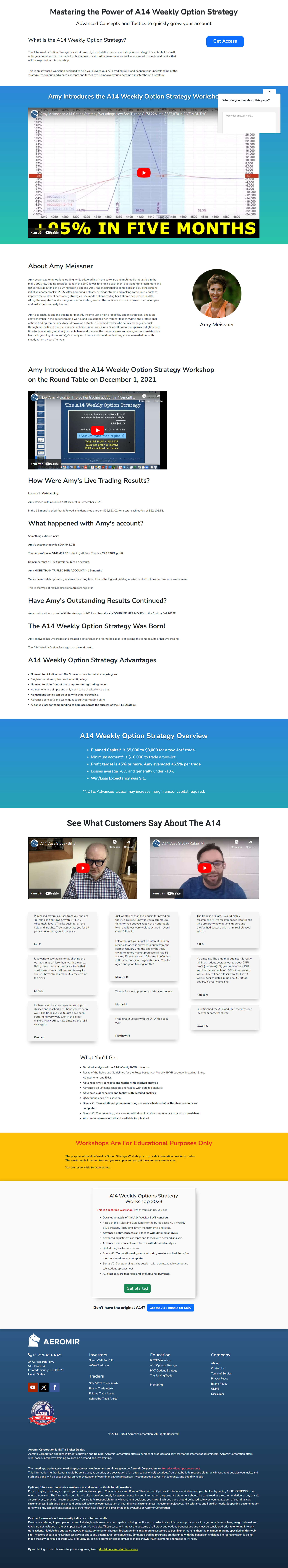 Amy Meissner – A14 Advanced Weekly Option Strategy Workshop 2023