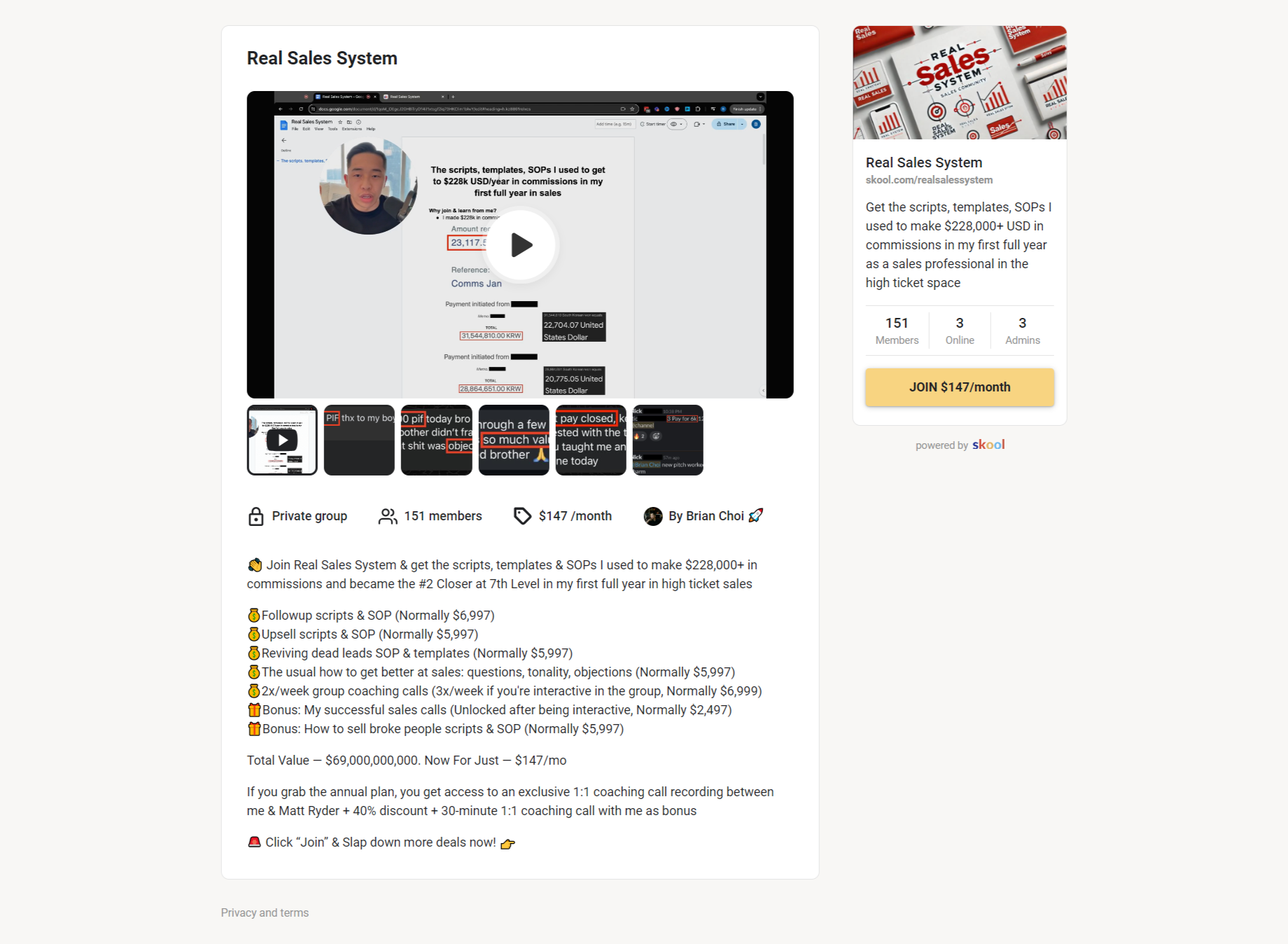 Brian Choi - Real Sales System